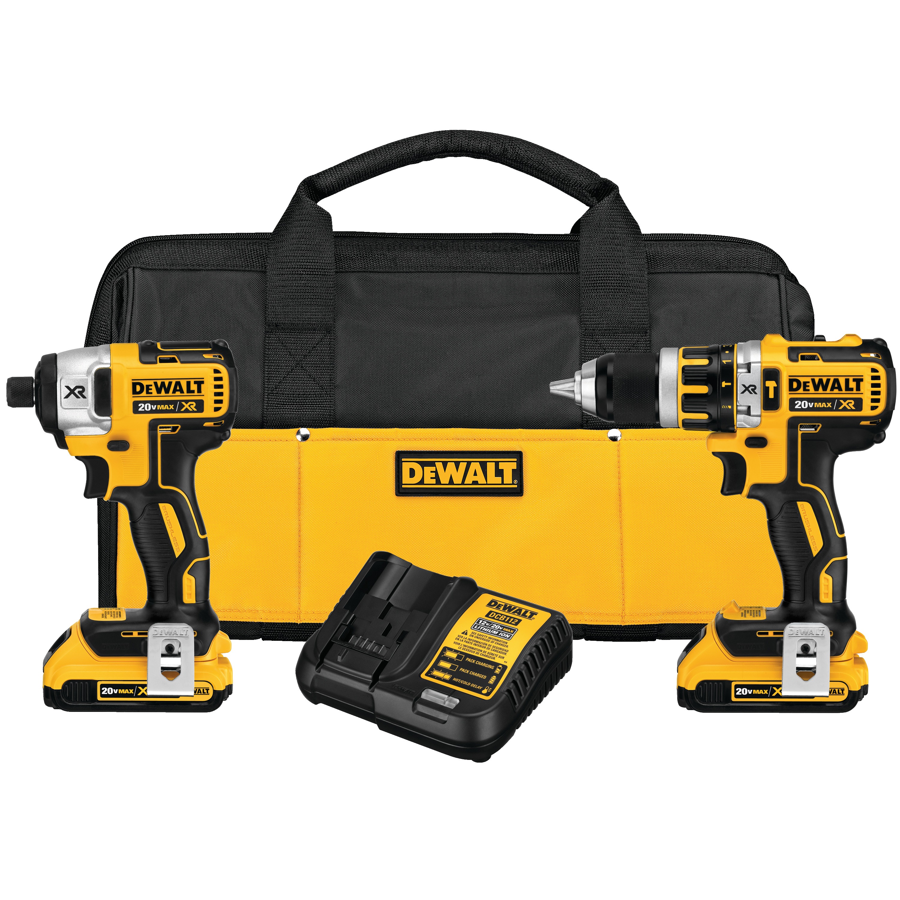 v Max Xr Lithium Ion Brushless Compact Hammerdrill And Impact Driver Combo Kit Dck286d2 Dewalt