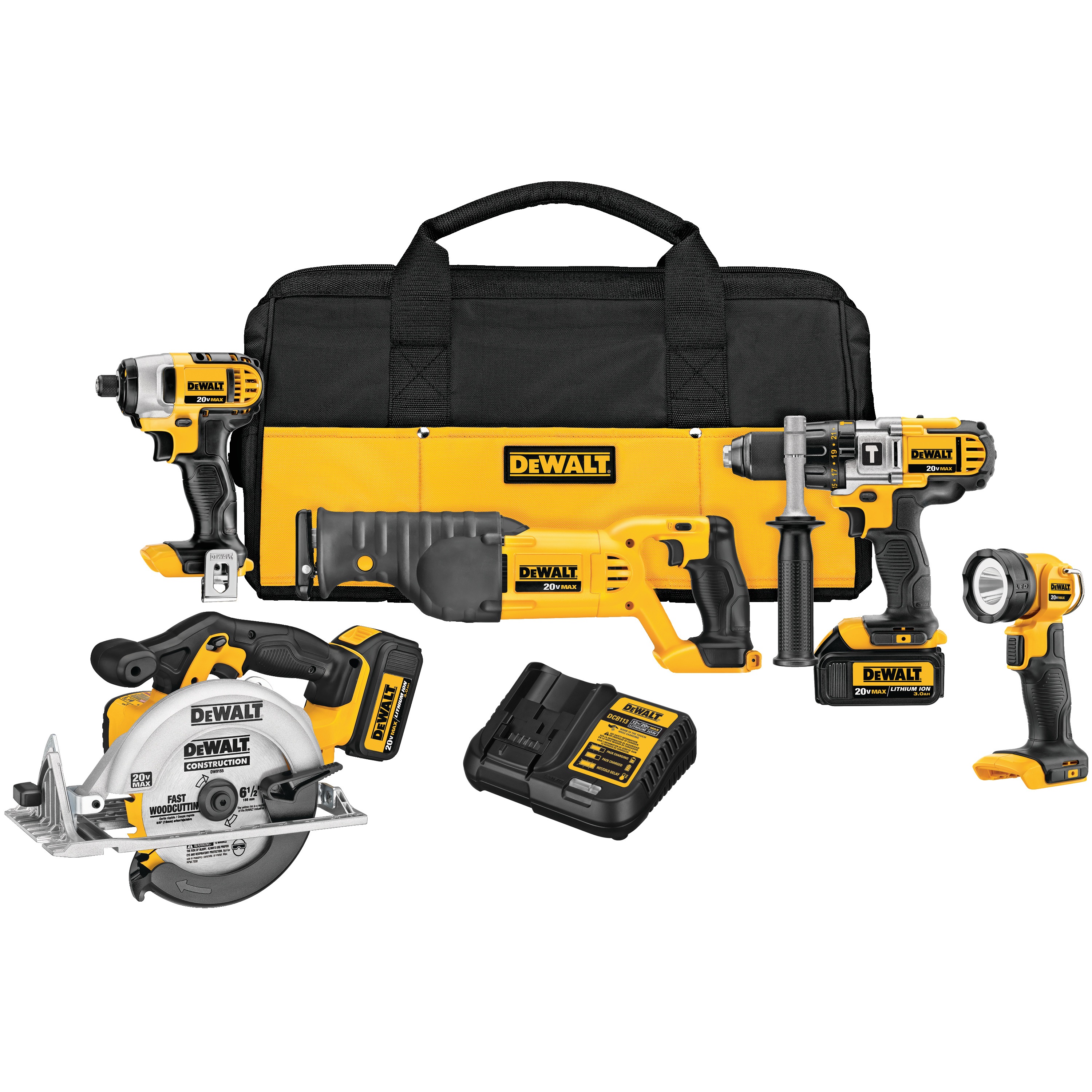 DEWALT DCK720D2 Ah 20V MAX* Compact 7-Tool Combo Kit with DCB205 20V MAX XR 5.0Ah Lithium Ion Battery-Pack - 1