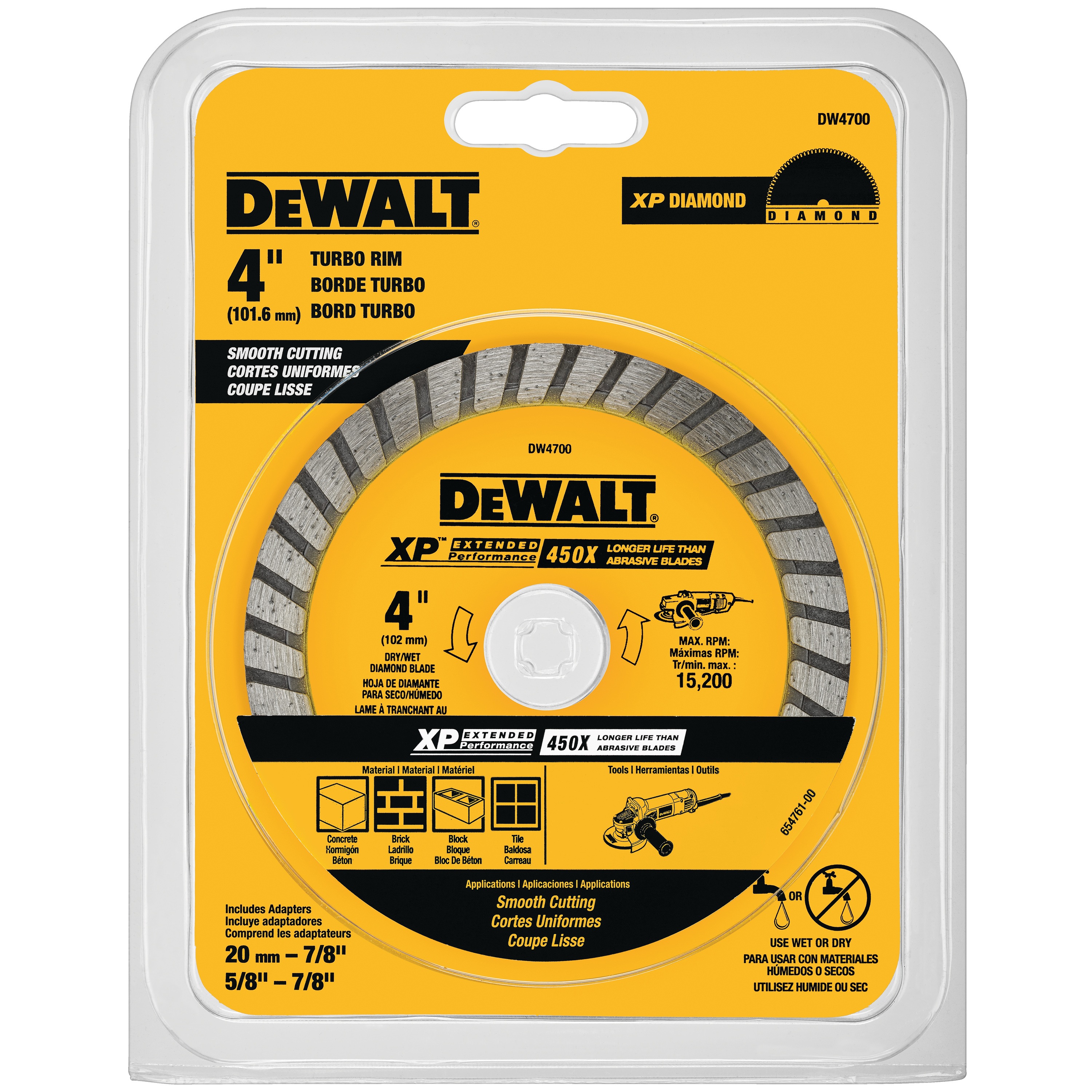 4-1/2" XP Turbo Diamond Blade - DW4701 | DEWALT