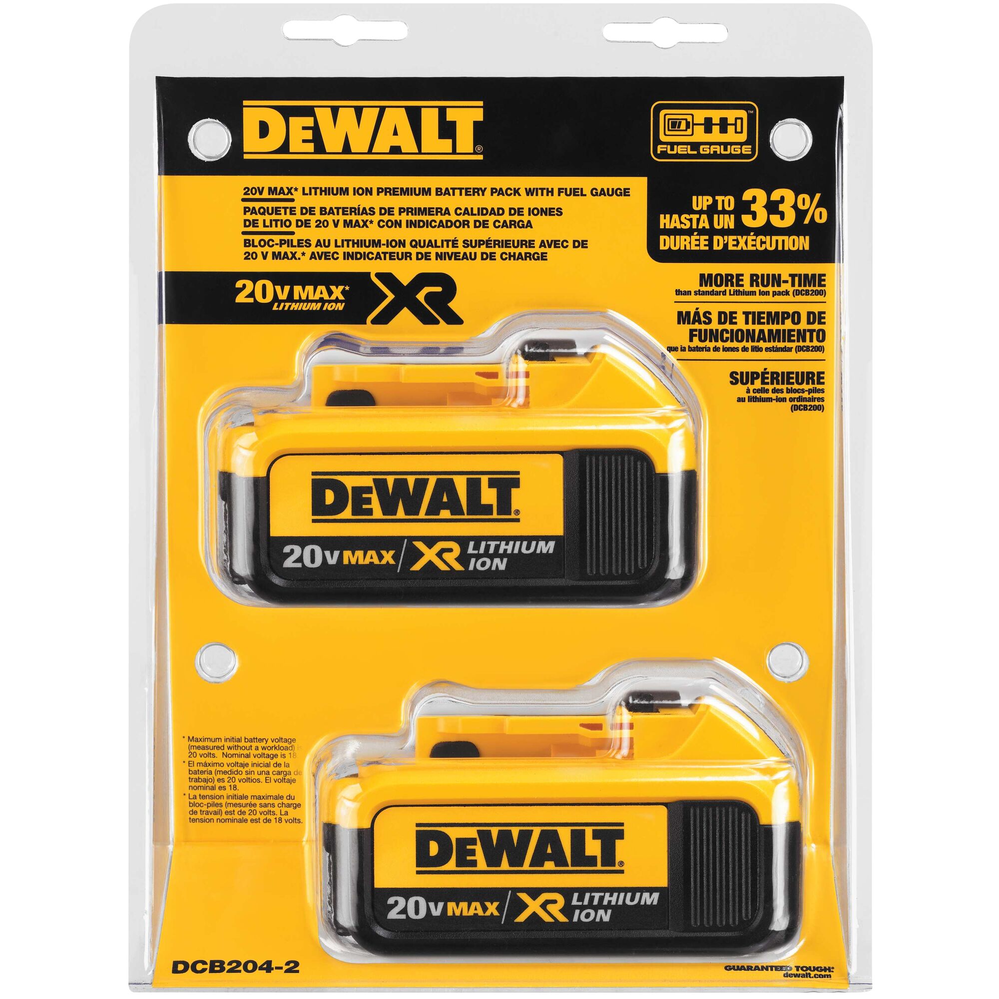 20V MAX* XR® 4Ah Battery (2 PK) | DEWALT