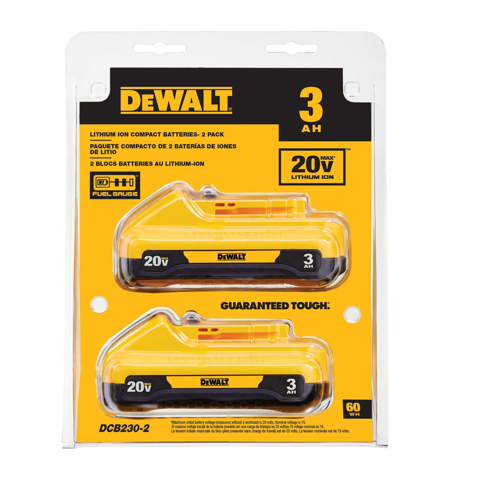 20V MAX Compact 3Ah Battery 2 PK DEWALT