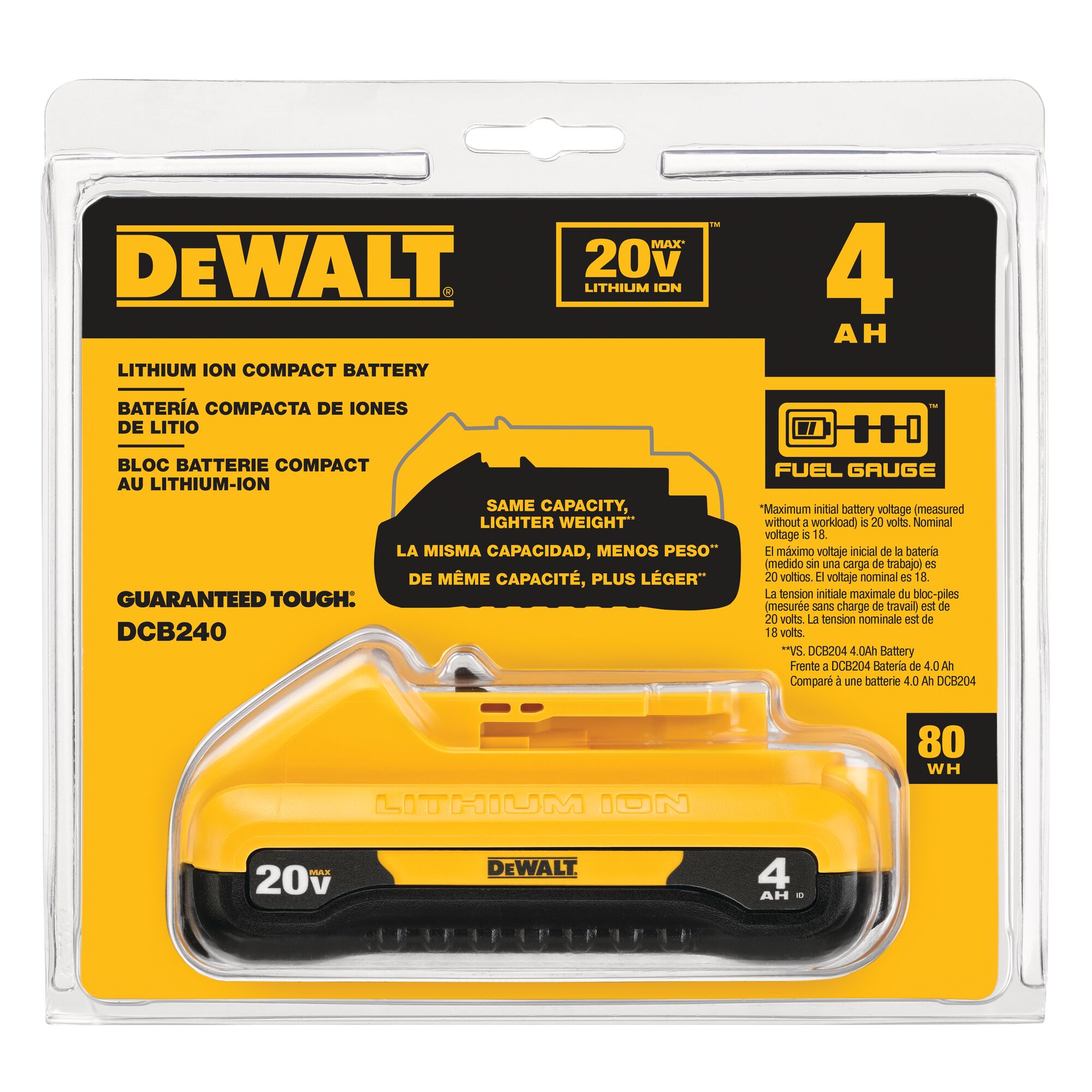 20V MAX Compact 4Ah Battery 2 PK DEWALT