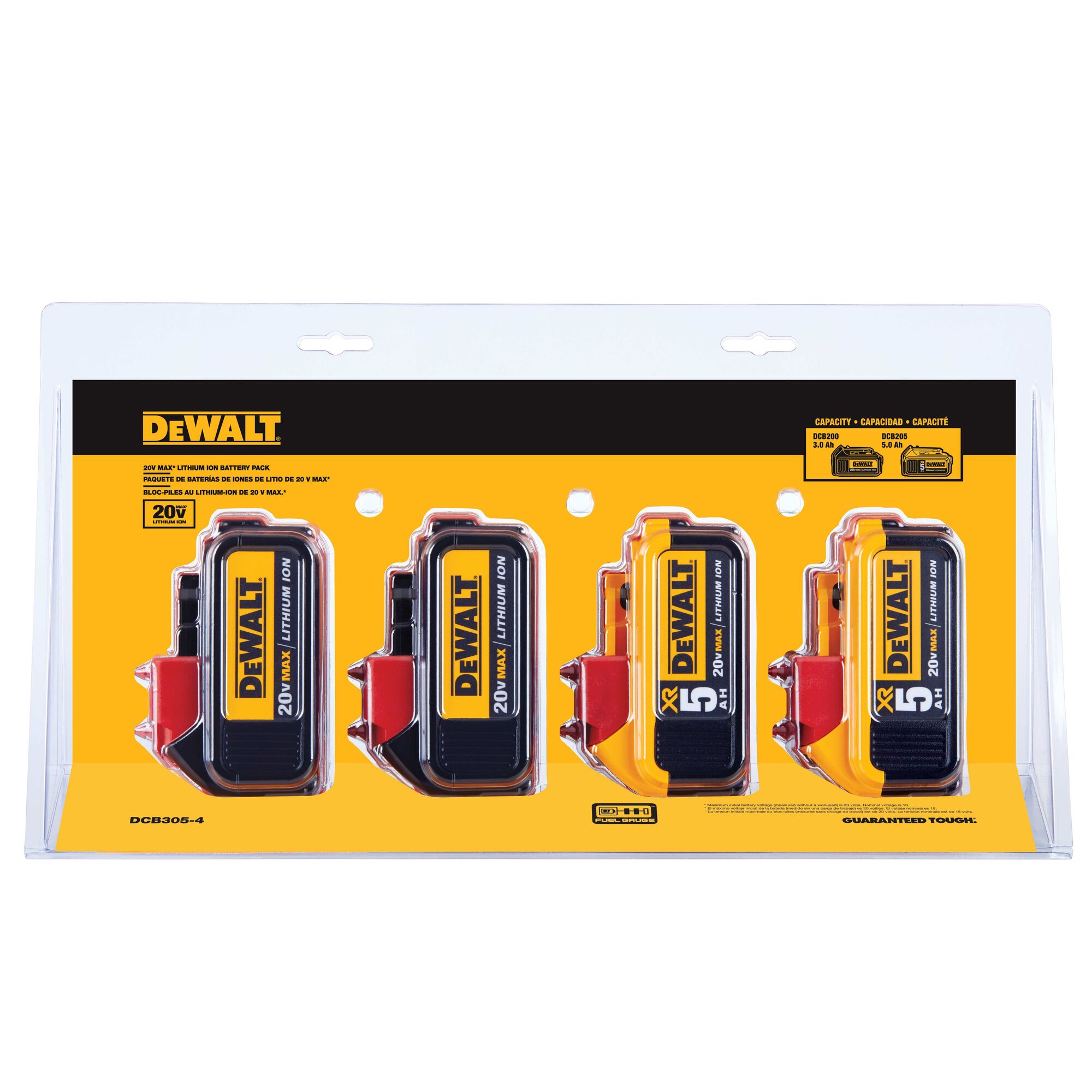 20V MAX Lithium Ion Battery 4 Pack DEWALT