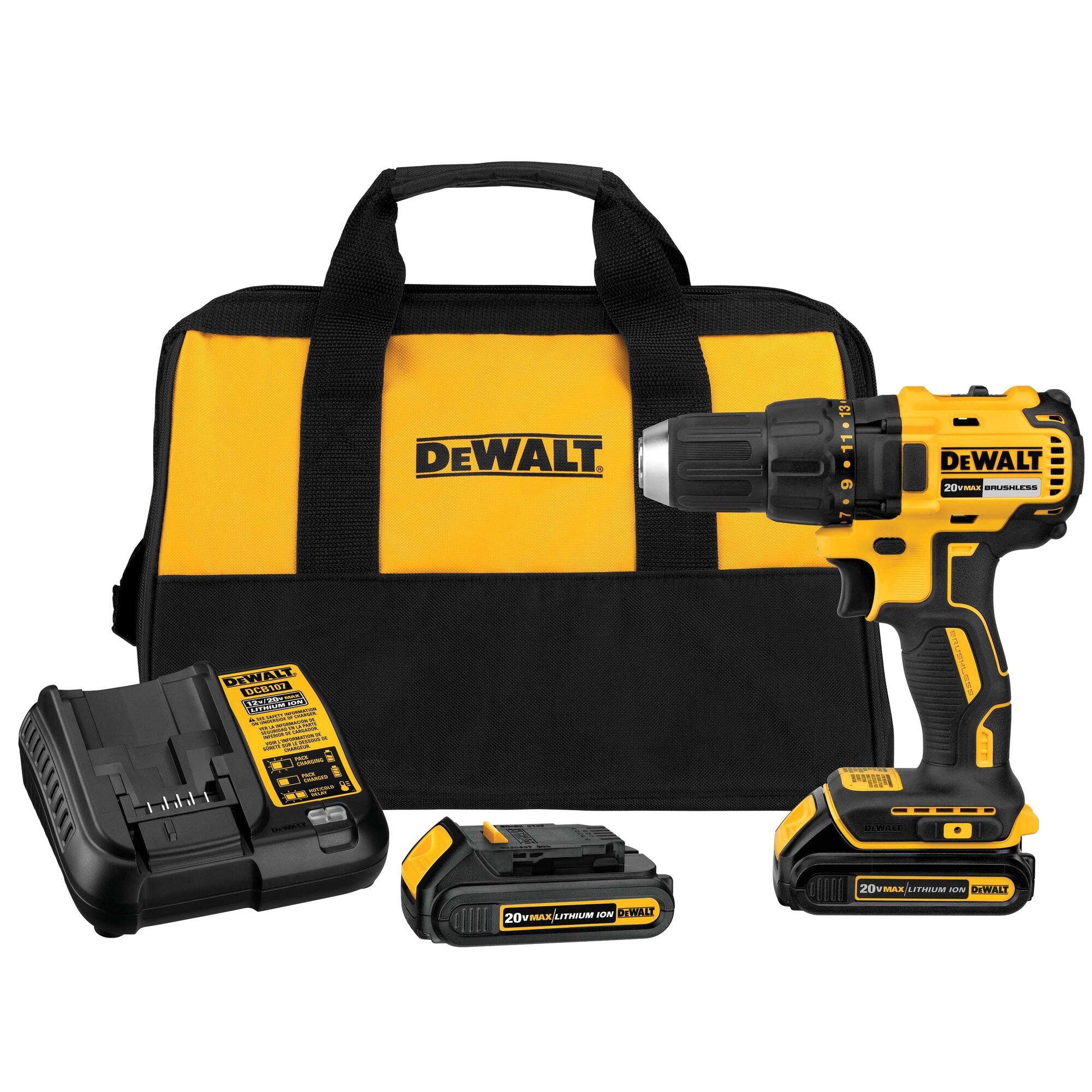 20V MAX Brushless Cordless Compact Drill Driver Kit DEWALT