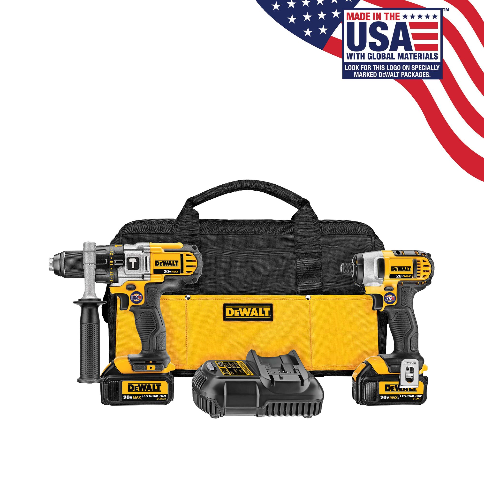 Dewalt 20 volt cordless hammer drill & impact driver combo kit new arrivals