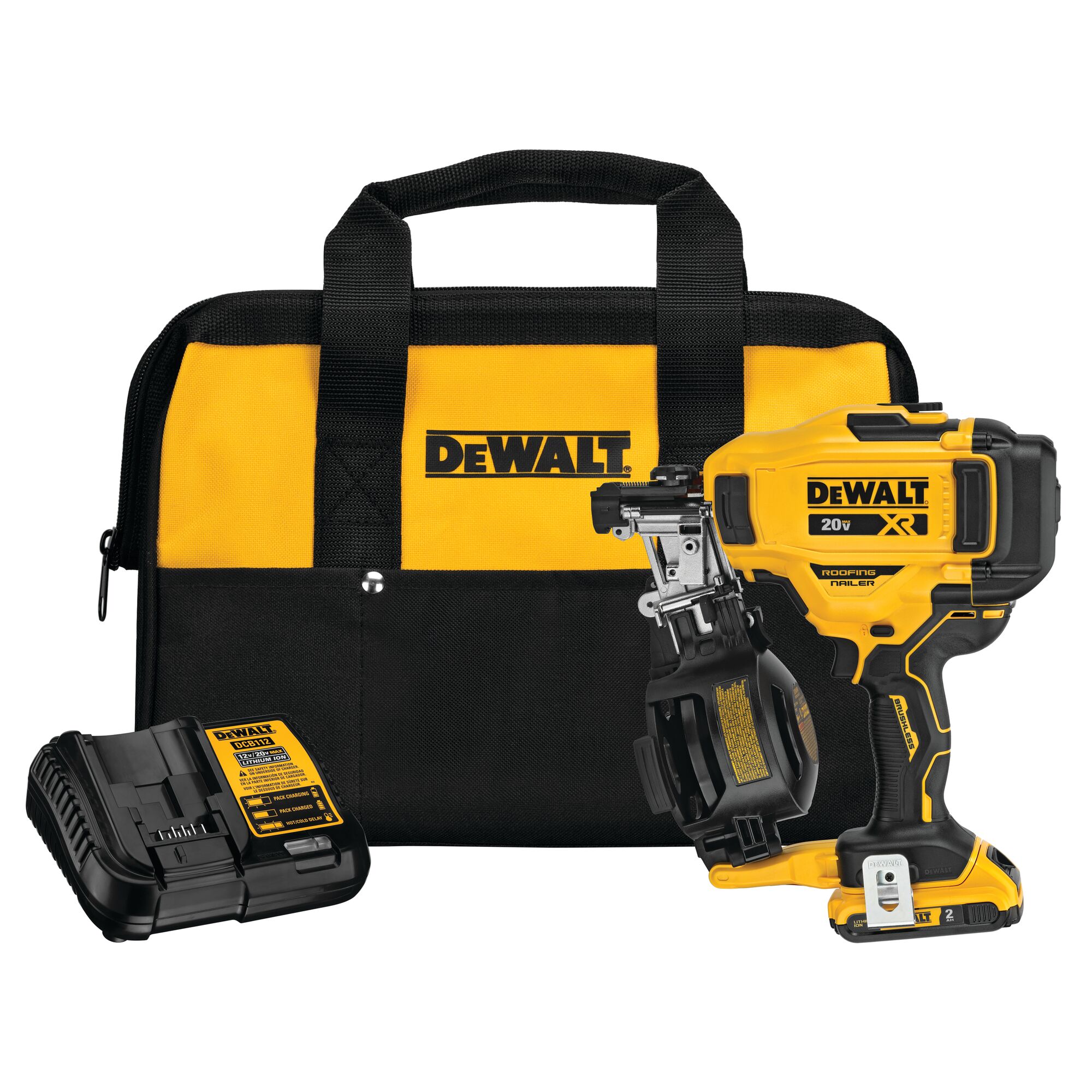 20V MAX 15 Cordless Coil Roofing Nailer Kit DEWALT