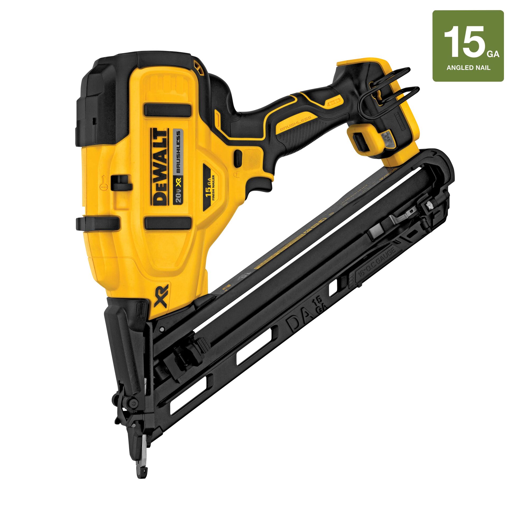 20V MAX XR 15 GA Cordless Angled Finish Nailer Tool Only DEWALT