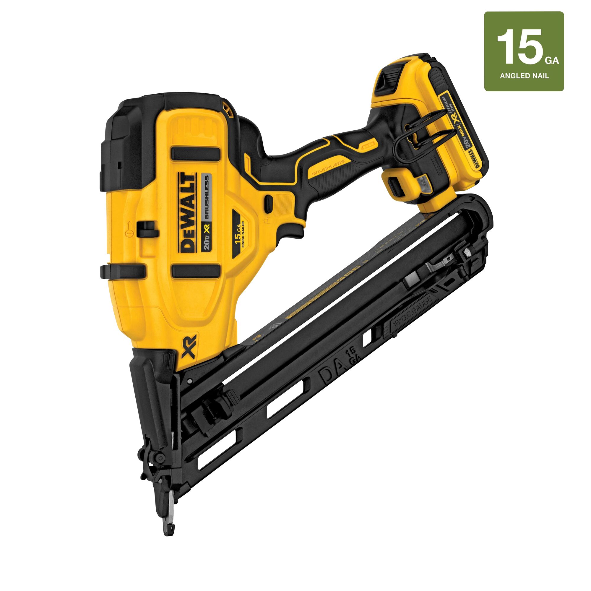 20V MAX XR 15 GA Cordless Angled Finish Nailer Kit DEWALT