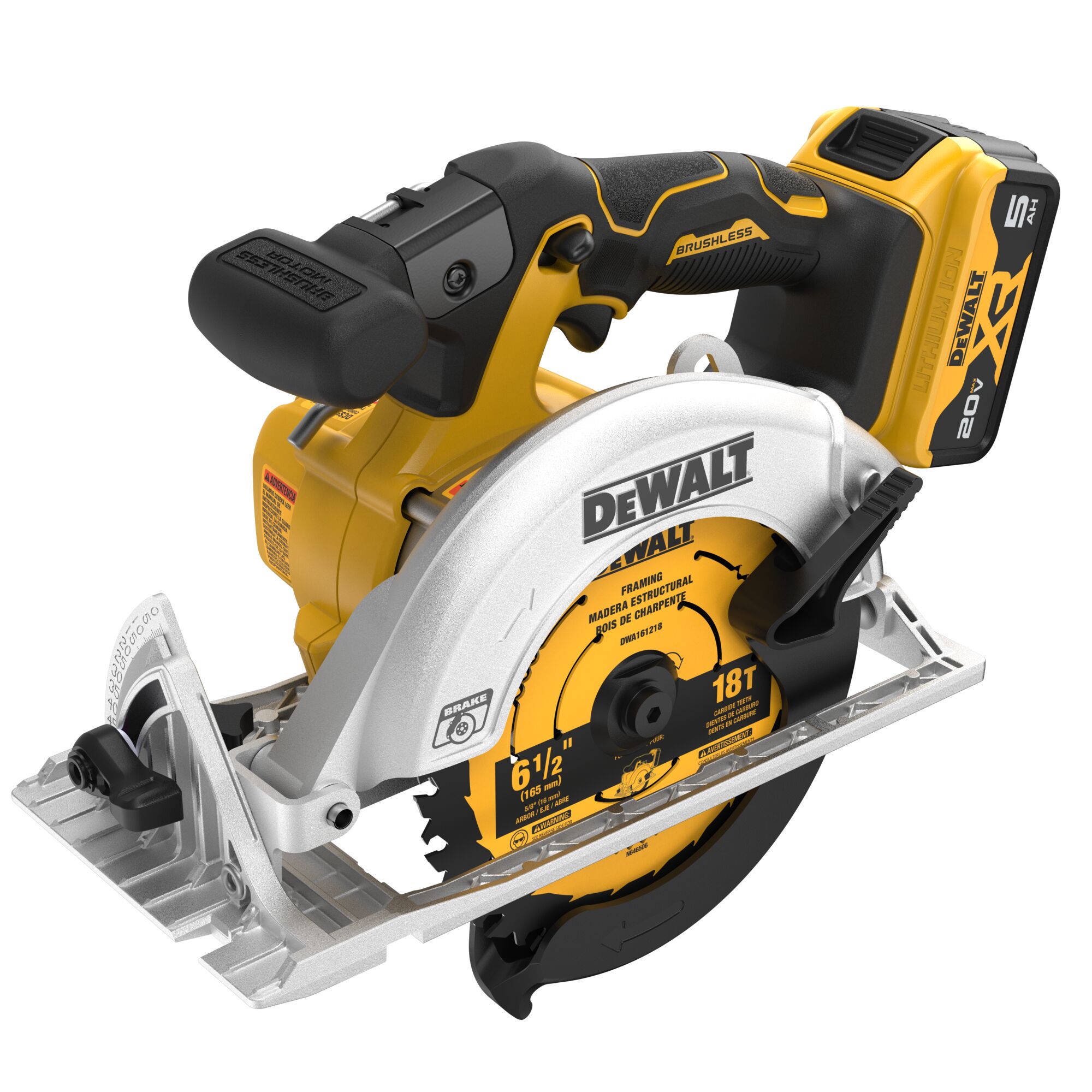 20V MAX XR 6 1 2 in. Brushless Cordless Circular Saw Kit DEWALT