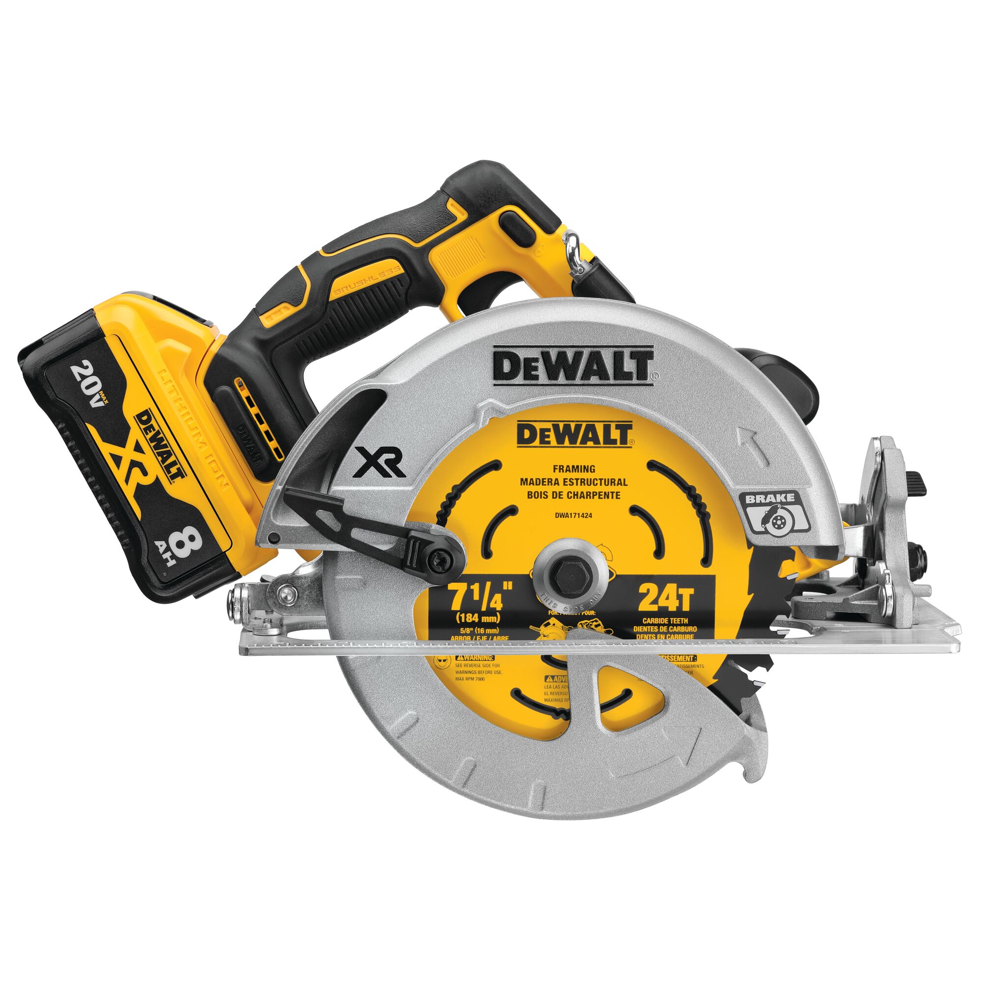 20V MAX* XR® Cordless Brushless 7-1/4 in Circular Saw With Detect Tool Technology | DEWALT