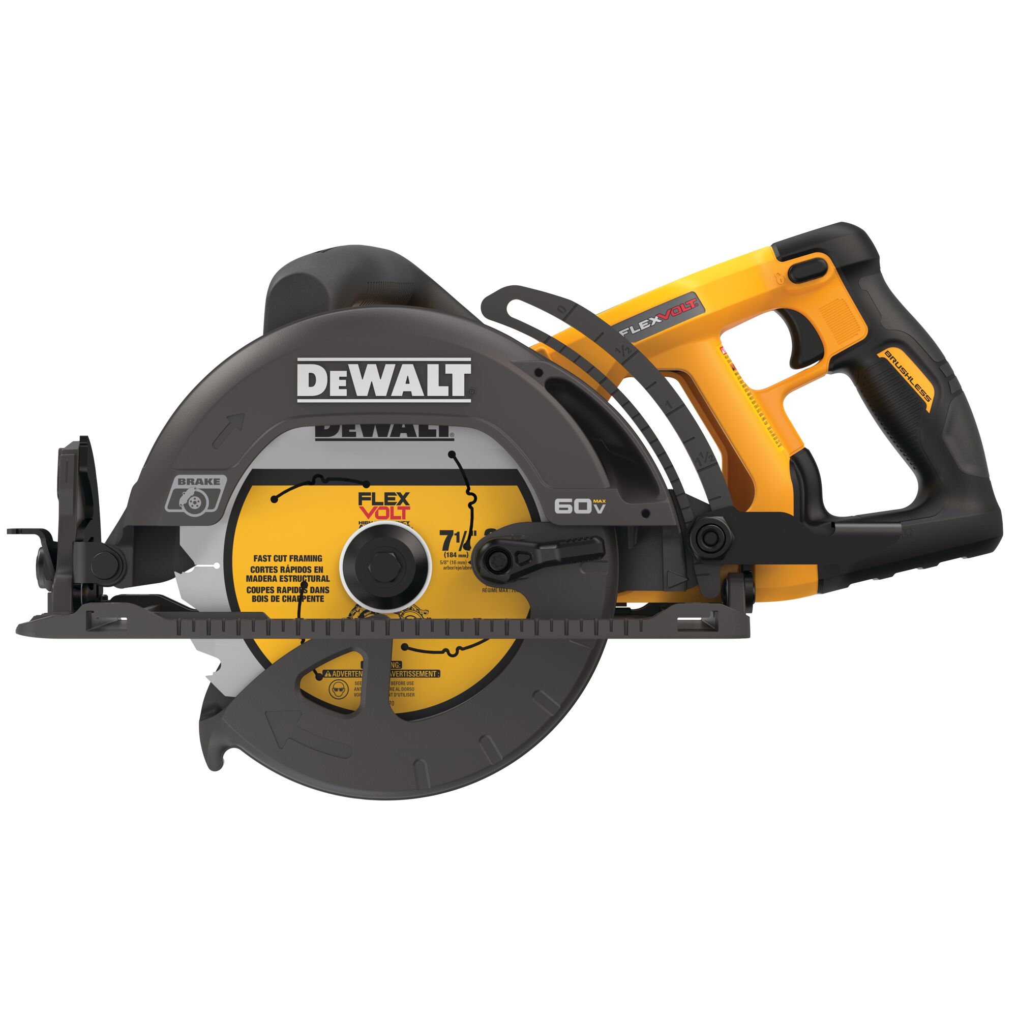 FLEXVOLT® 60V MAX* 7-1/4 in. Cordless Worm Drive Style Saw (Tool