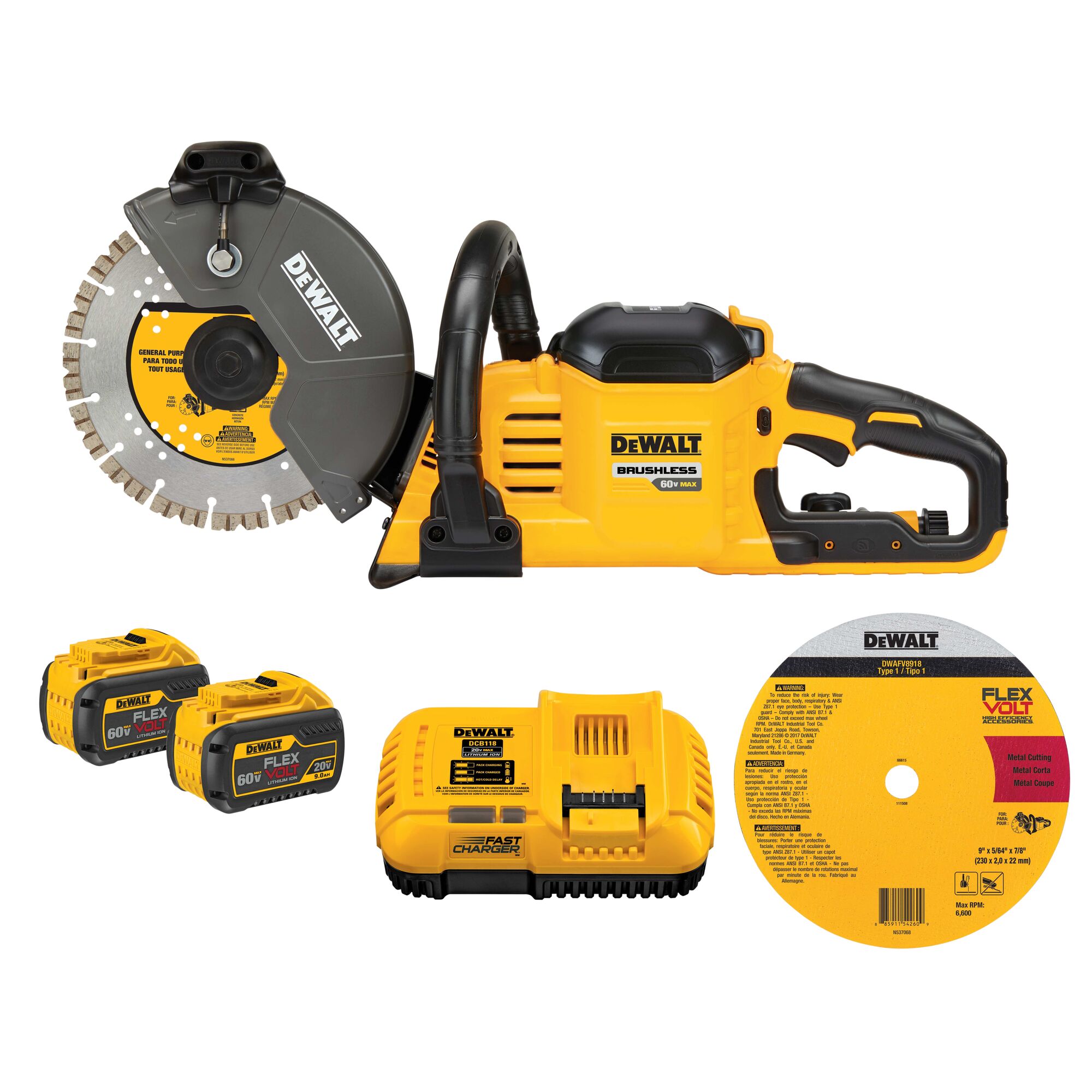 60V MAX Brushless Cordless 9 in. Cut Off Saw Kit DEWALT