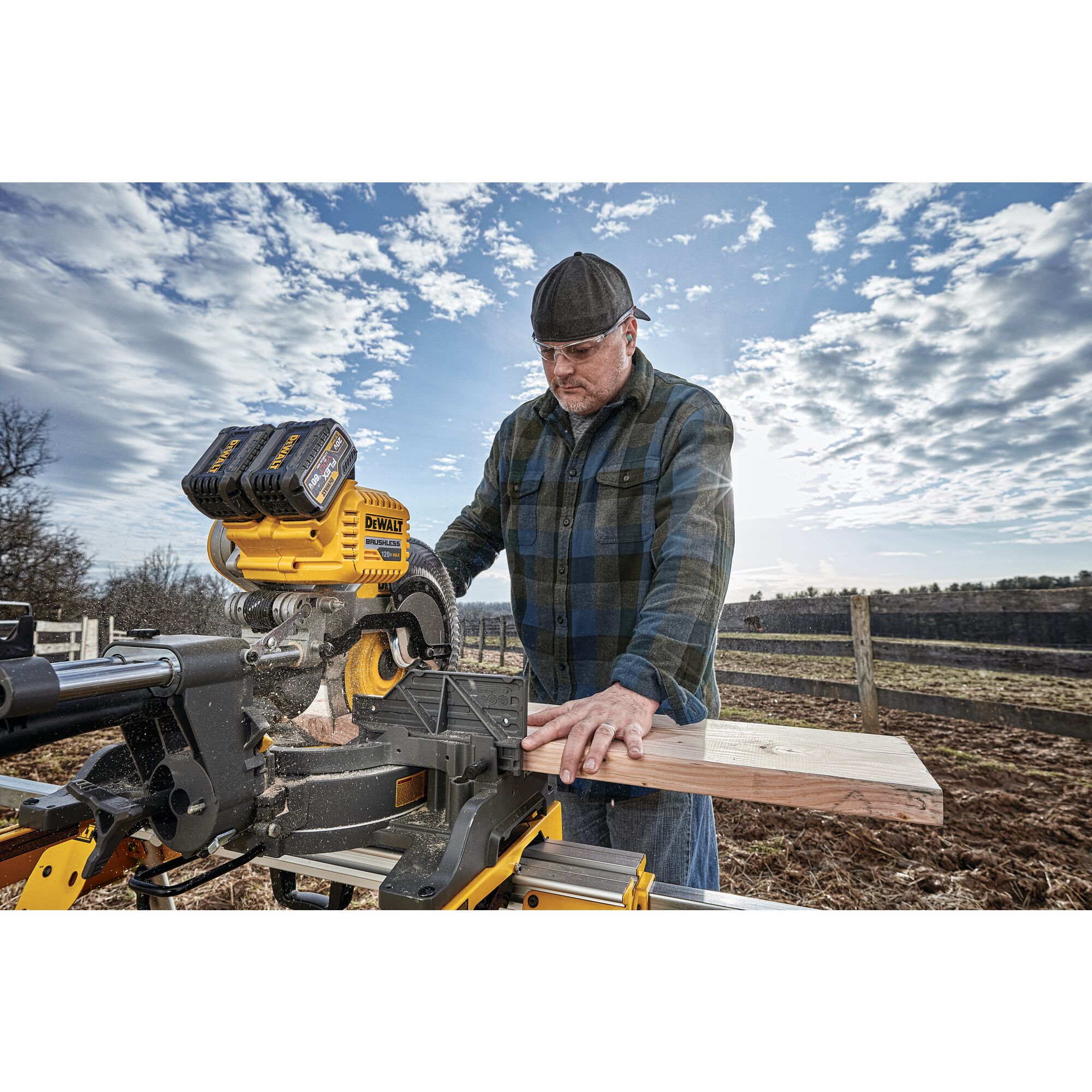 Dewalt battery discount operated miter saw