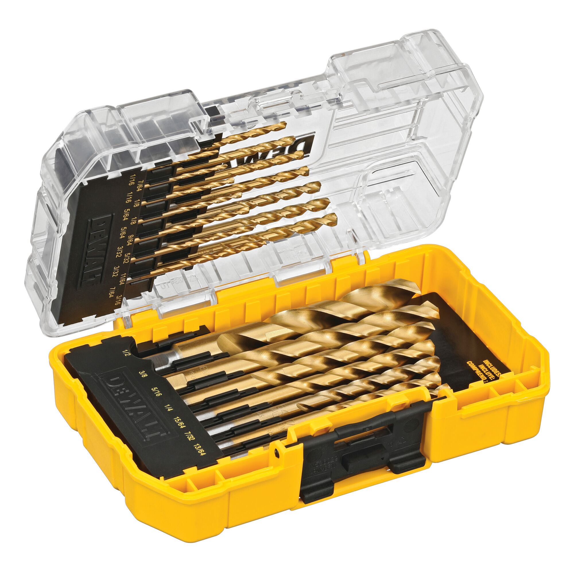 21PC Titanium Nitride Coated Speed Tip Drill Bit Set DEWALT