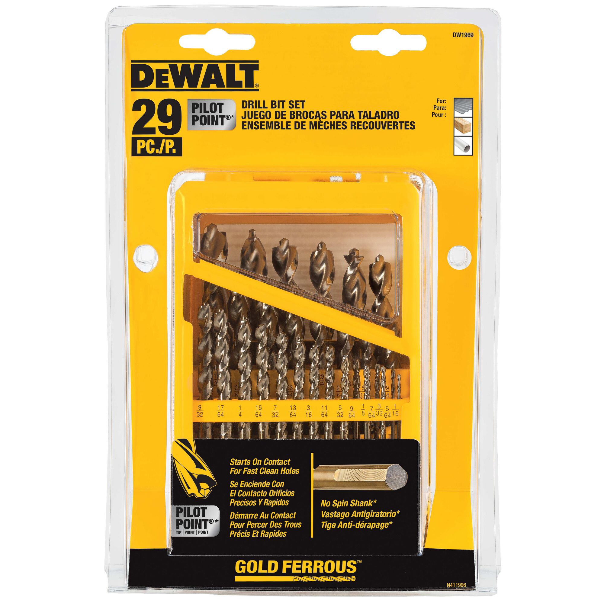 Dewalt pilot point drill bit set hot sale