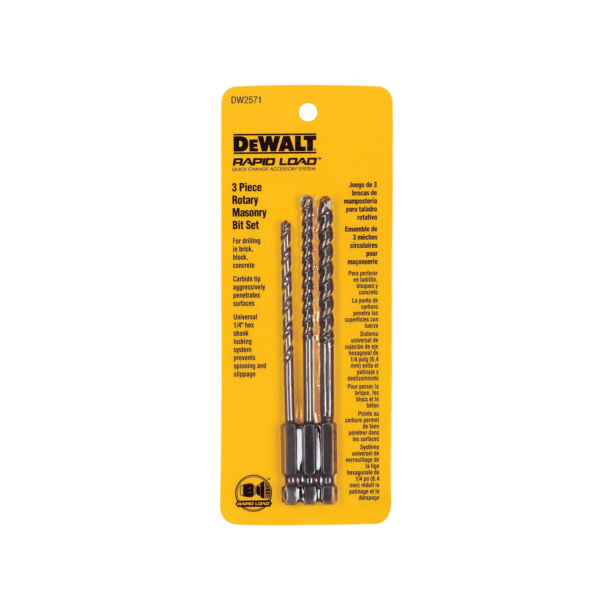 3 Pc. Rotary Masonry Bit Set DEWALT