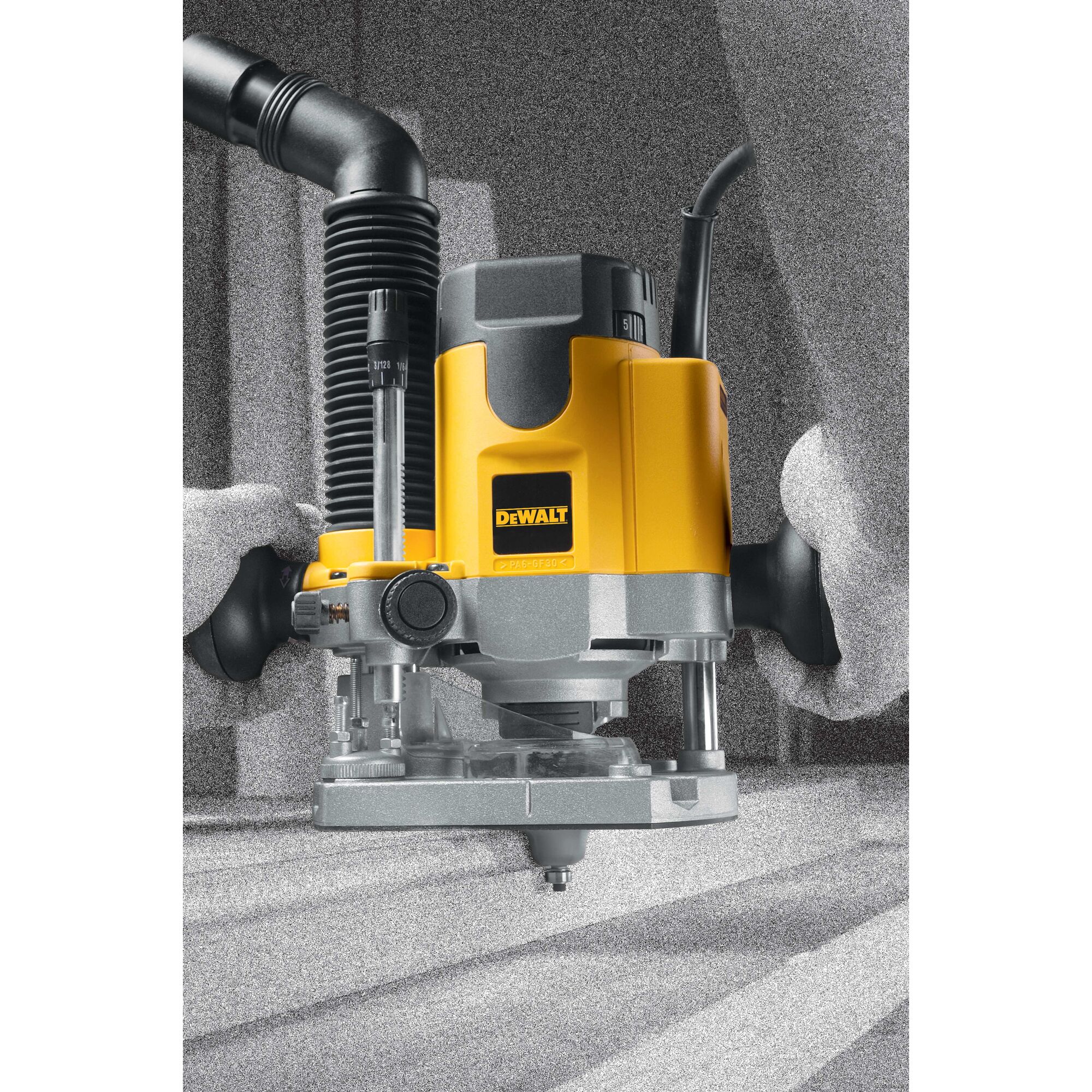 2 HP maximum motor HP EVS Plunge Router DEWALT