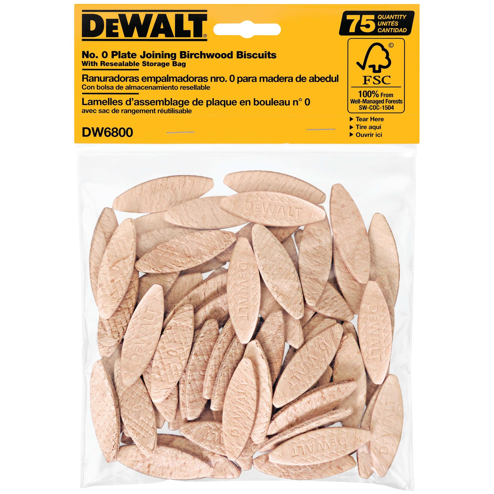 No.0 Size Joining Biscuits 75 Count DEWALT