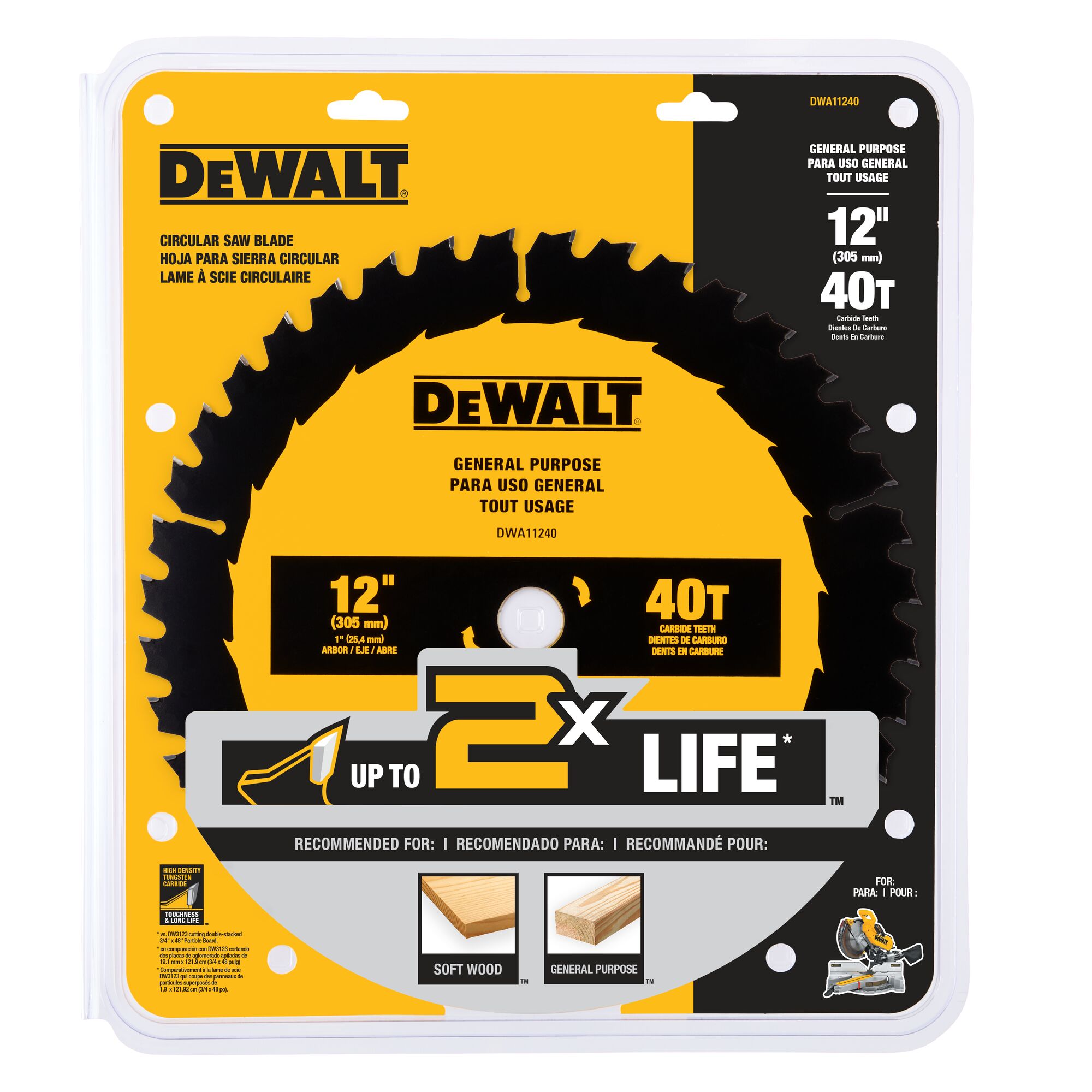 12 in General Purpose Saw Blade 40 Tooth DEWALT