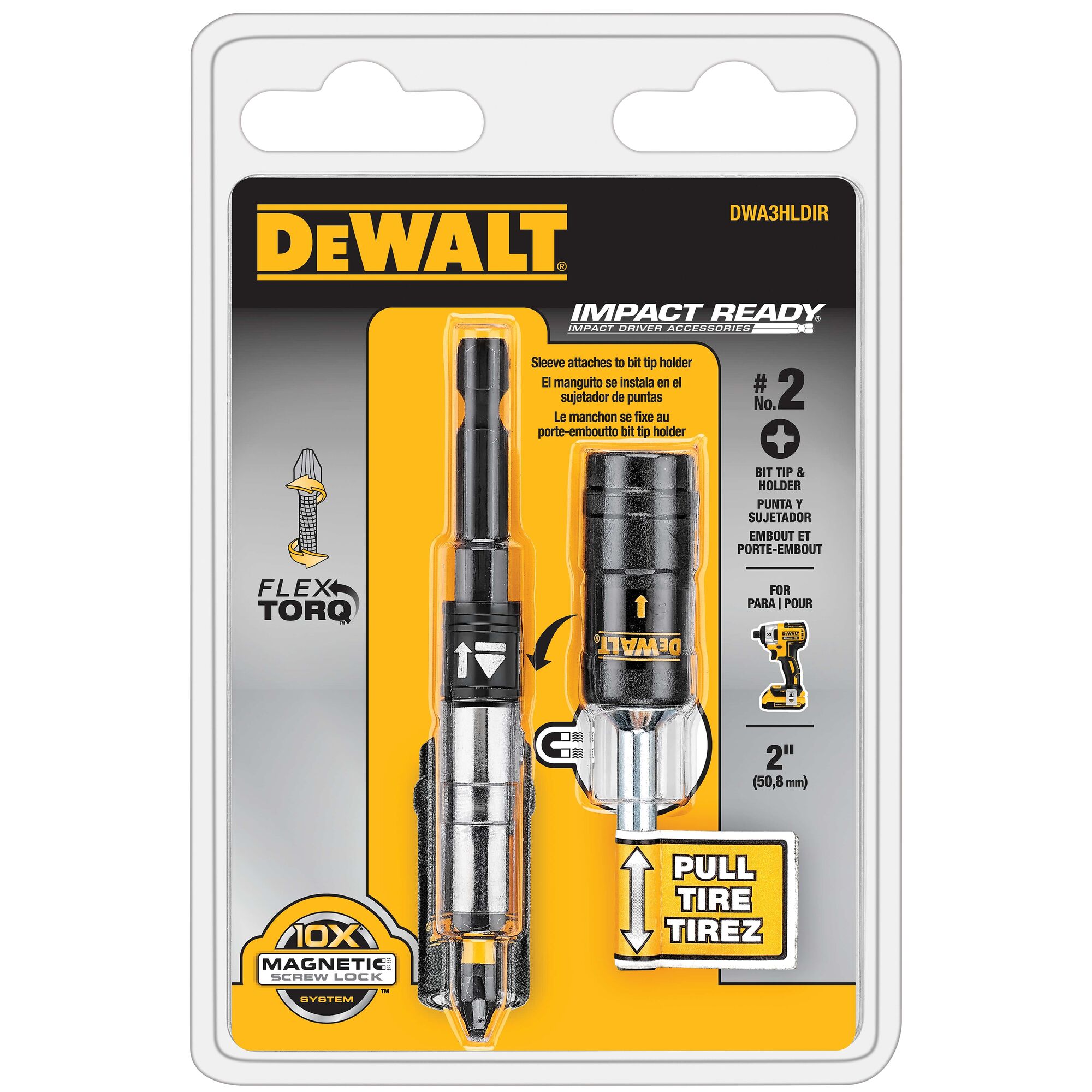 IMPACT READY FlexTorq Bit Tip Holder With Screwlock System DEWALT