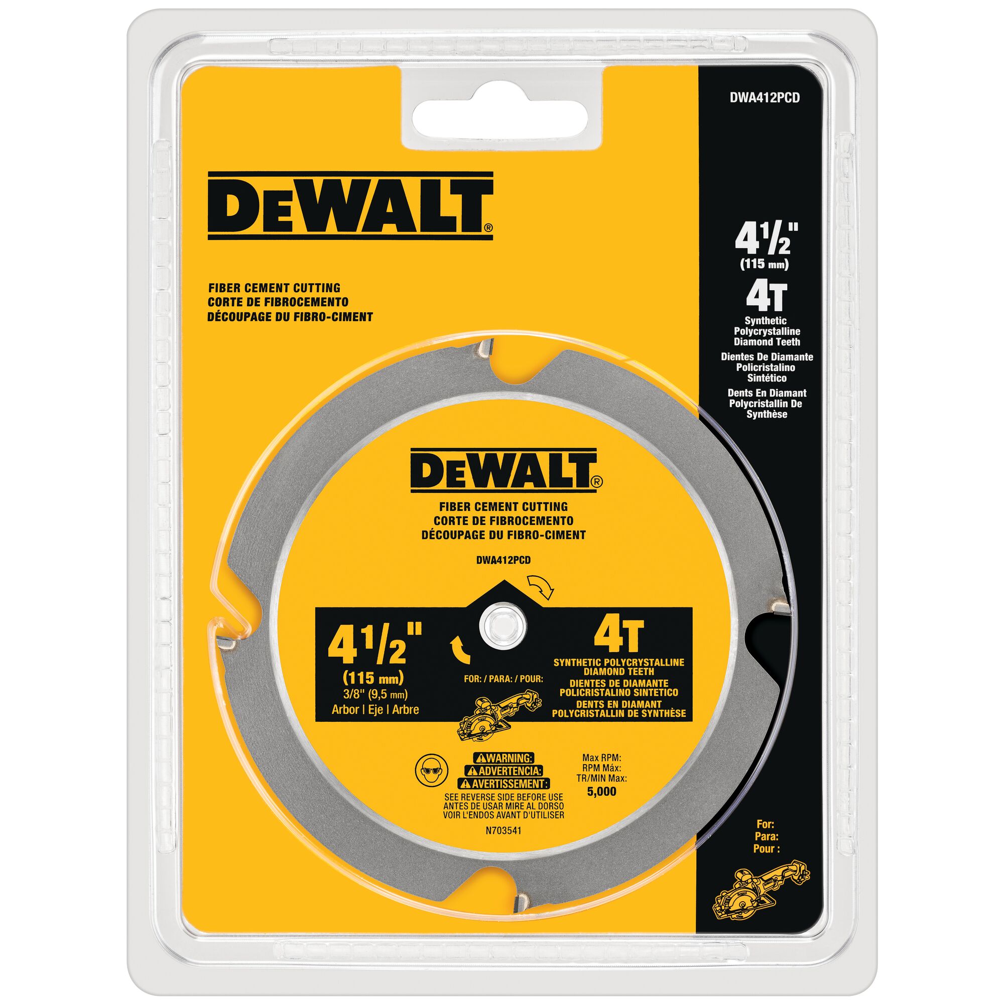 4 1 2 in. 4T Fiber Cement Cutting Circular Saw Blade DEWALT