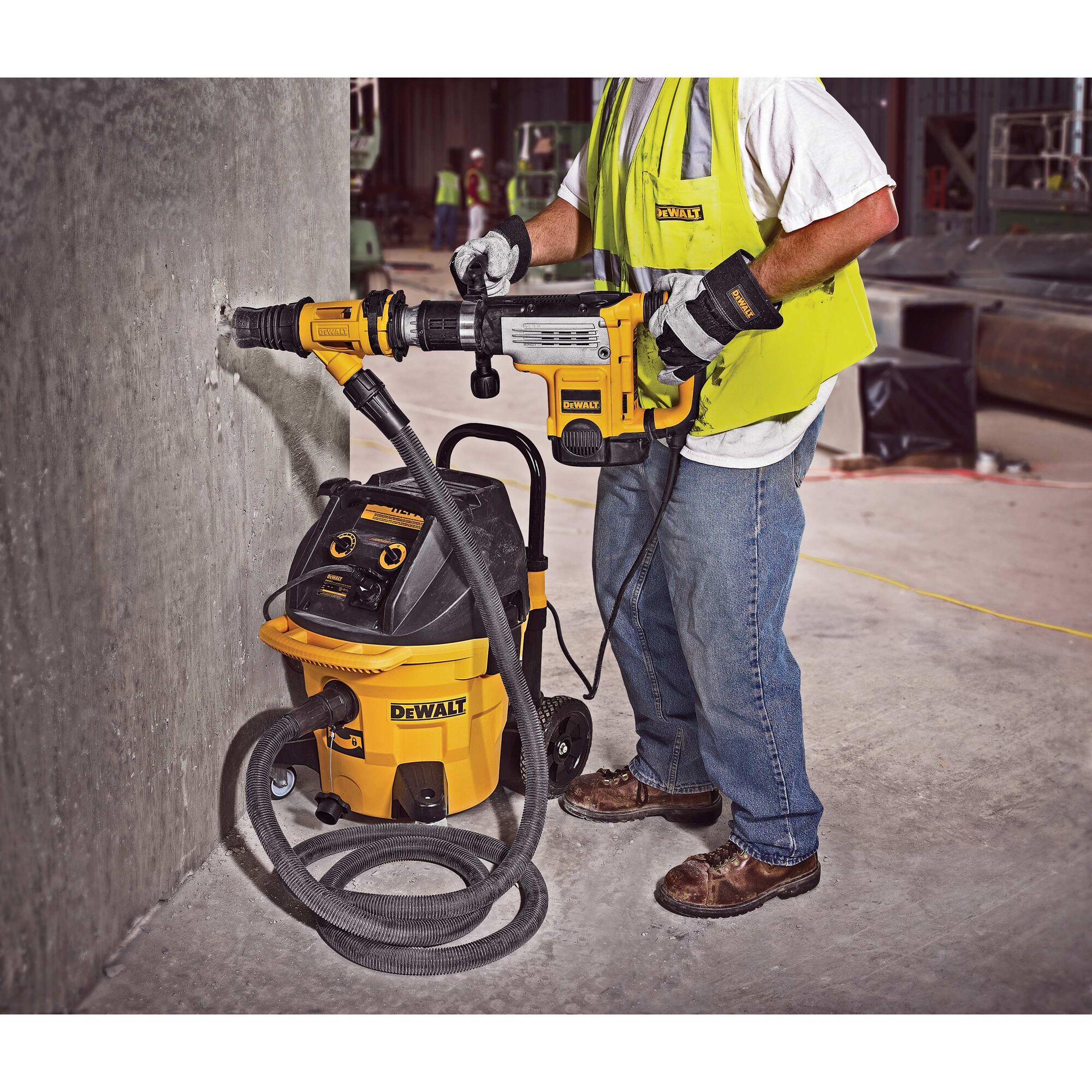 Large Hammer Dust Extraction Chiseling DEWALT