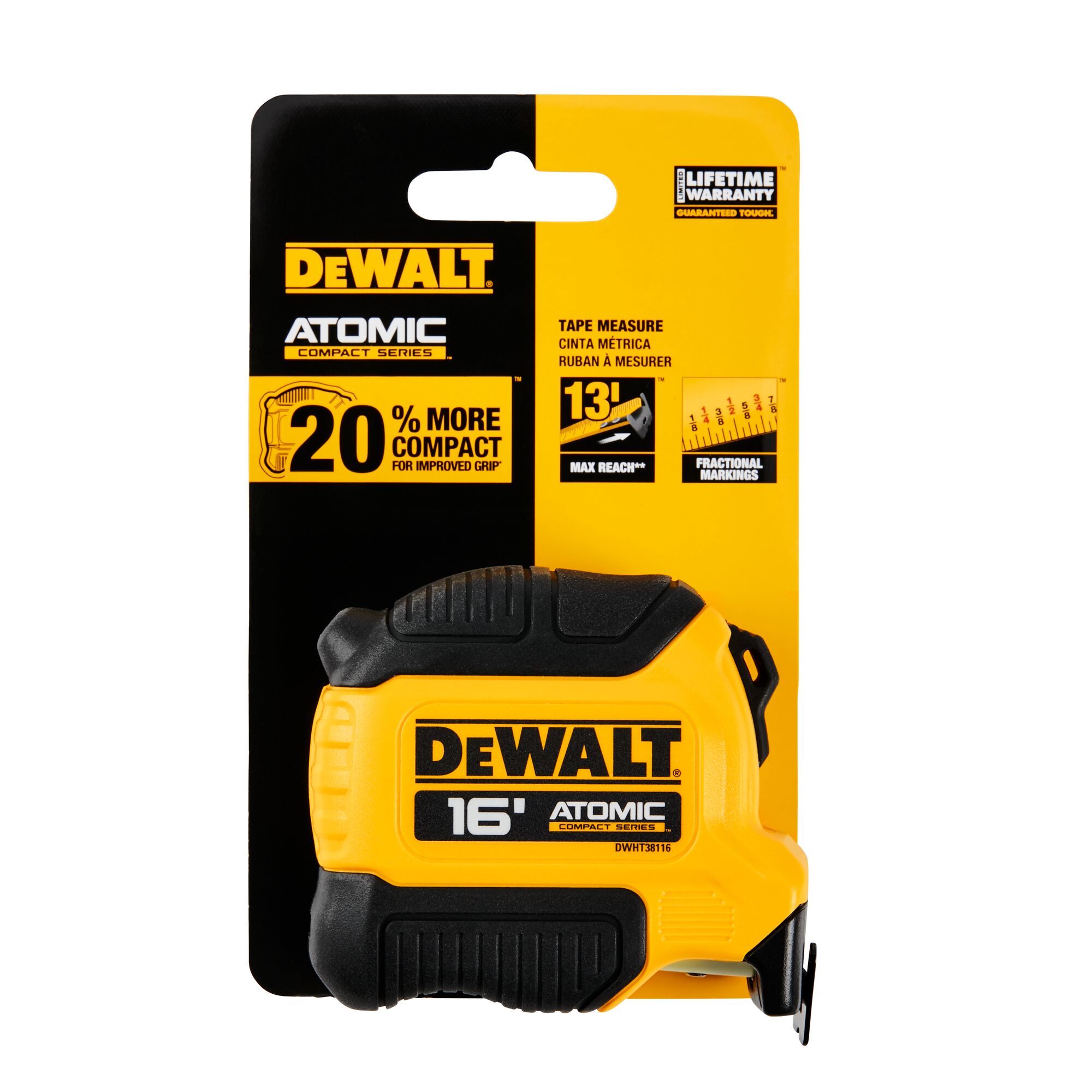 ATOMIC COMPACT SERIES 16 ft. Tape Measure DEWALT