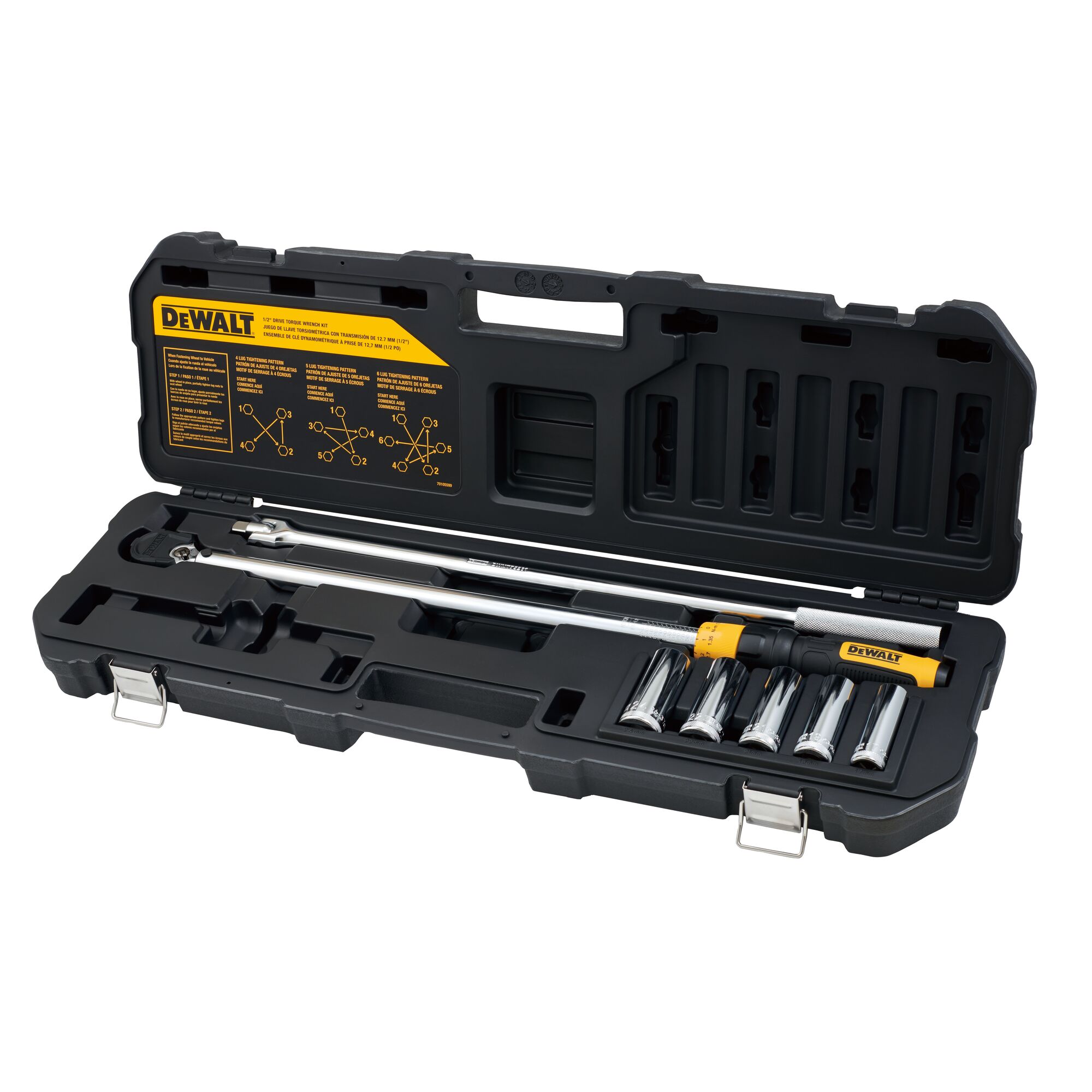 1 2 in Drive Torque Wrench Tire Change Kit 7 pc DEWALT