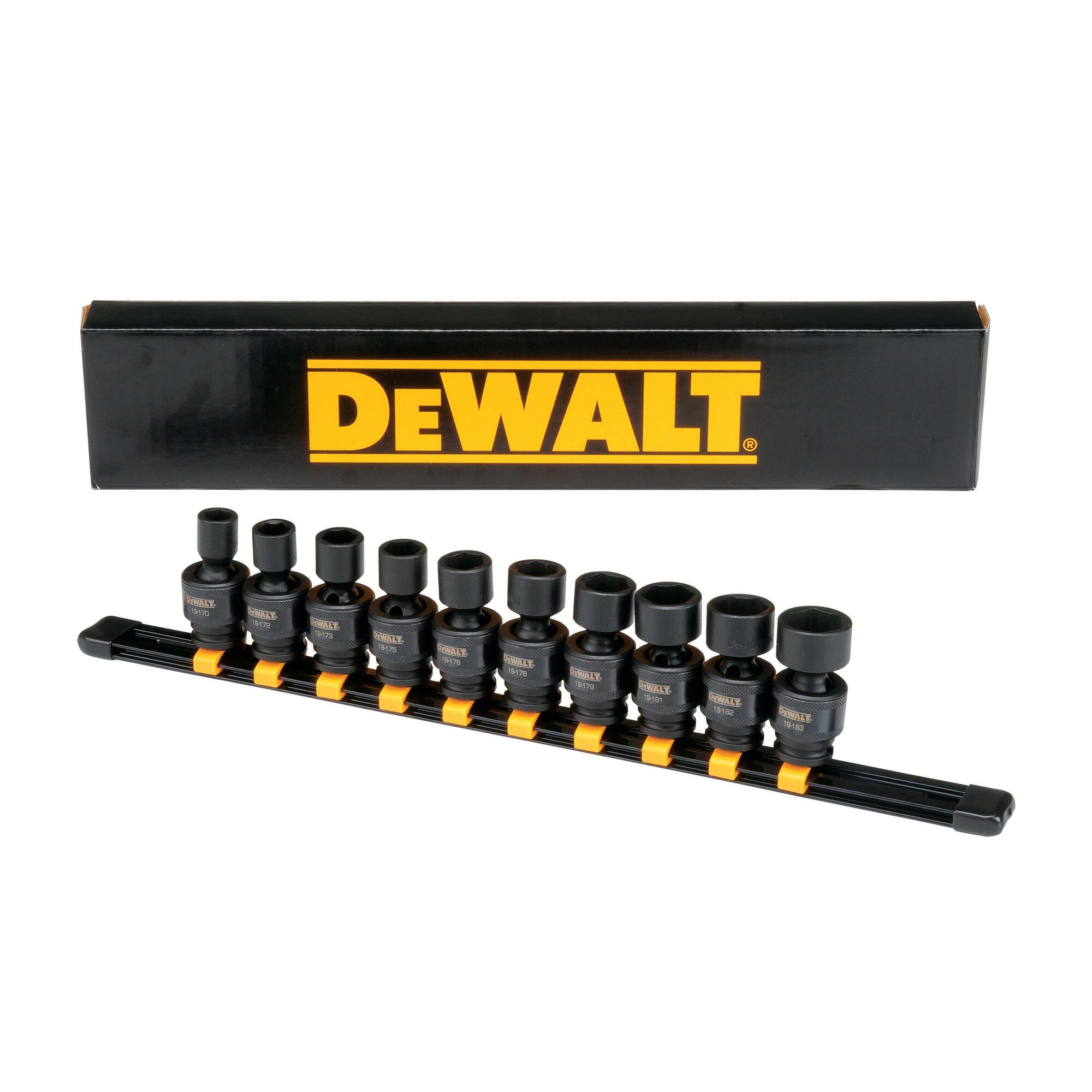 DEWALT Impact Socket Set, 10-piece Mechanic Tool Set, SAE, 3/8
