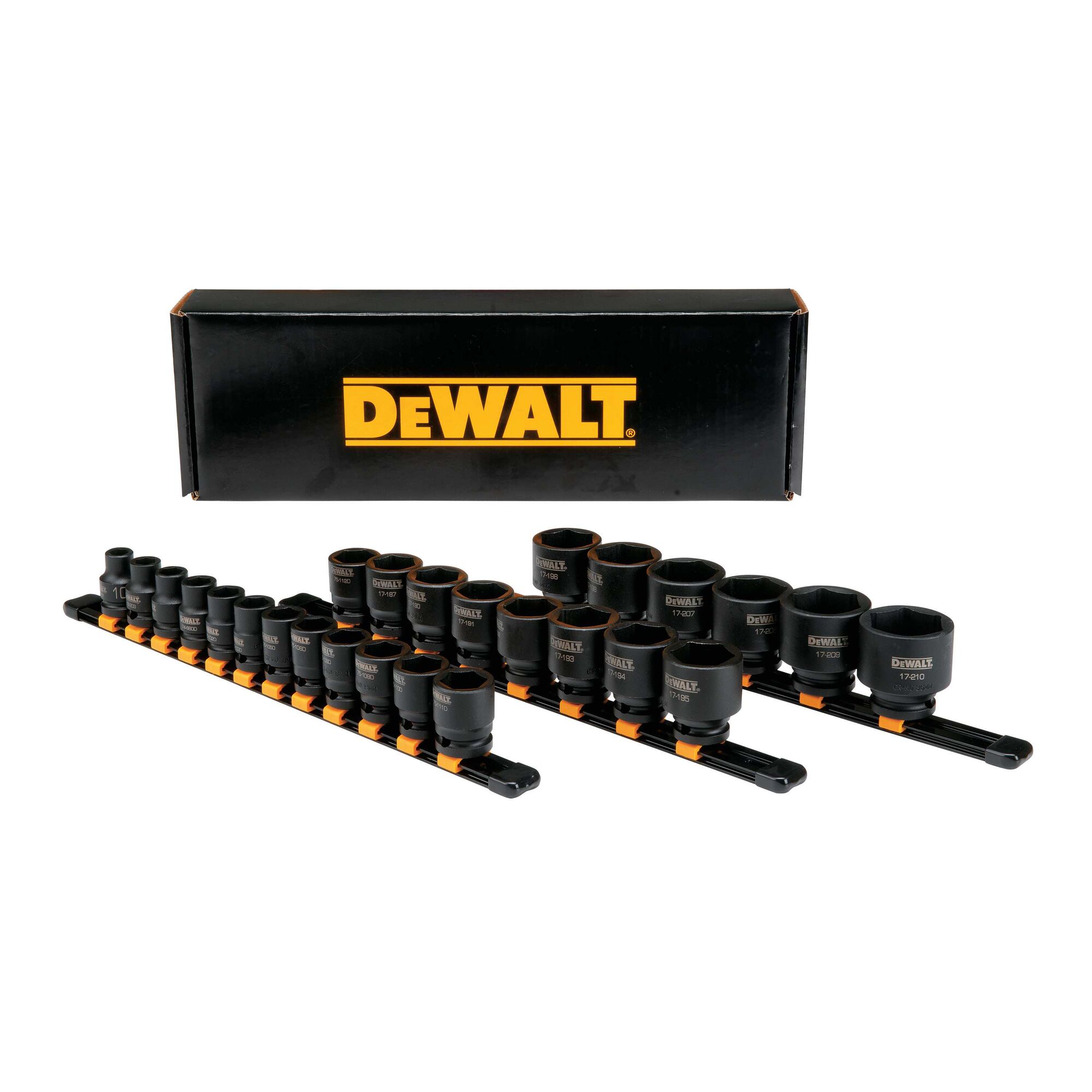 1 2 in Drive Metric Impact Socket Set 6 Point 26 pc DEWALT