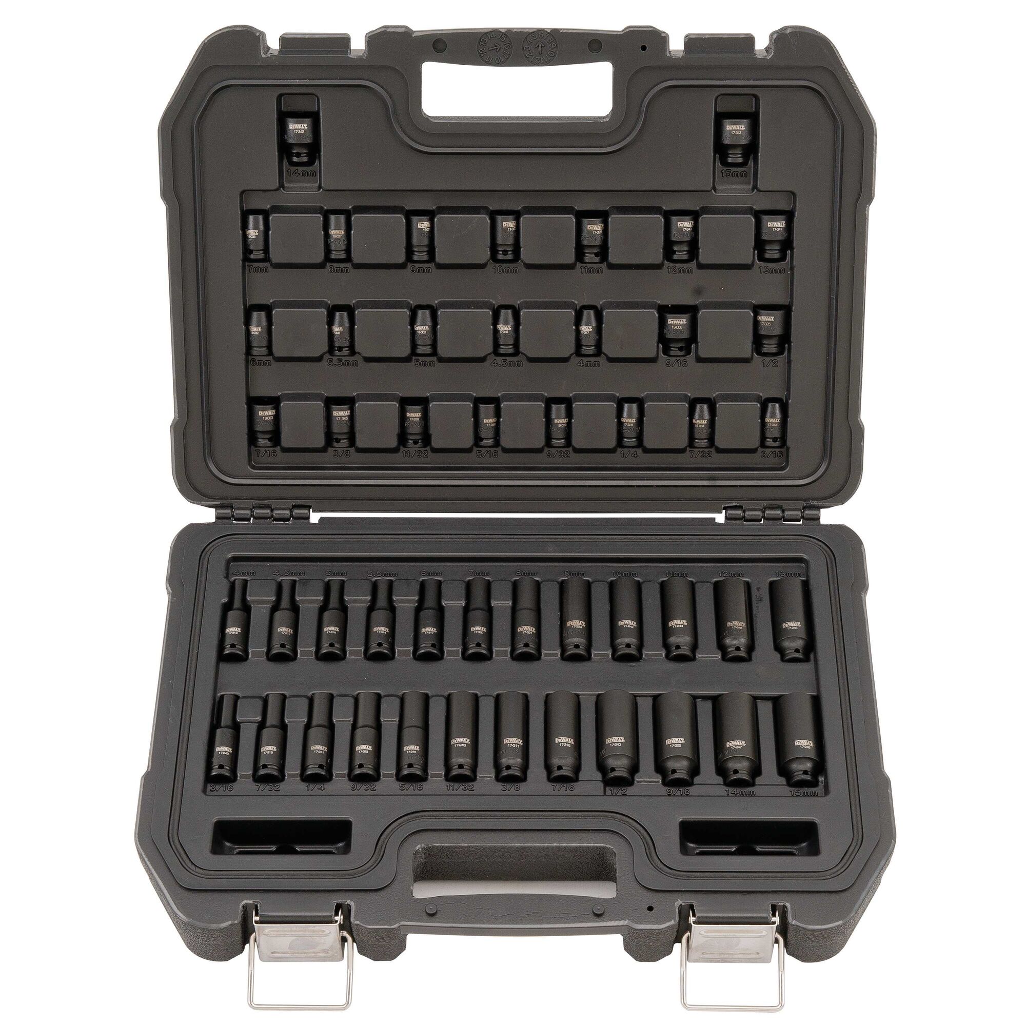 1 4 IN. DRIVE COMBINATION IMPACT SOCKET SET 6 PT 48 pc. DEWALT