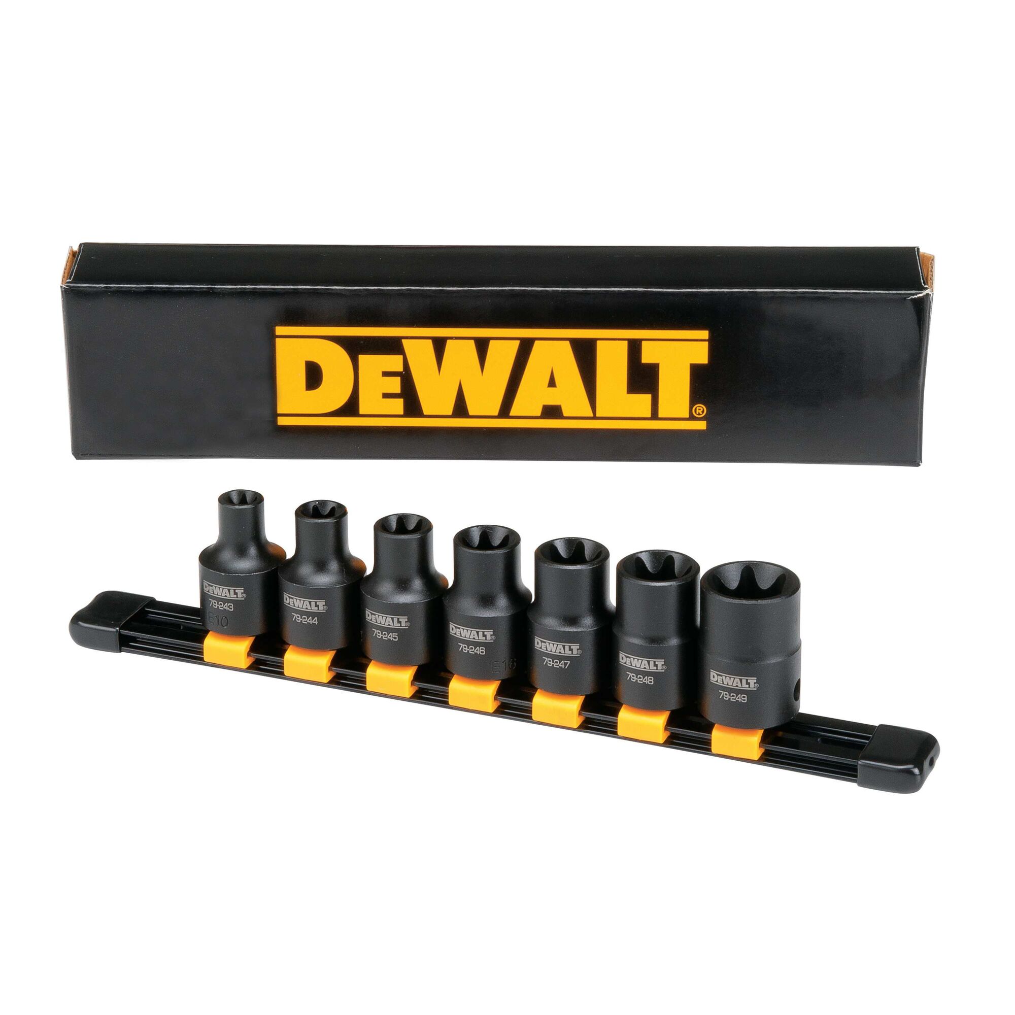 7 Piece 1/2 in Drive Internal Torx® Impact Socket Set | DEWALT