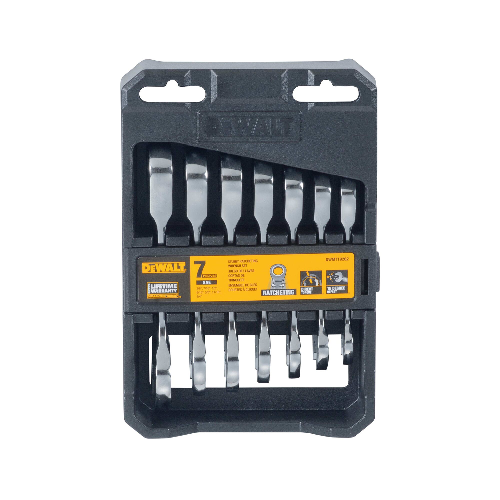 7 Piece Stubby Ratcheting Wrench Set DEWALT