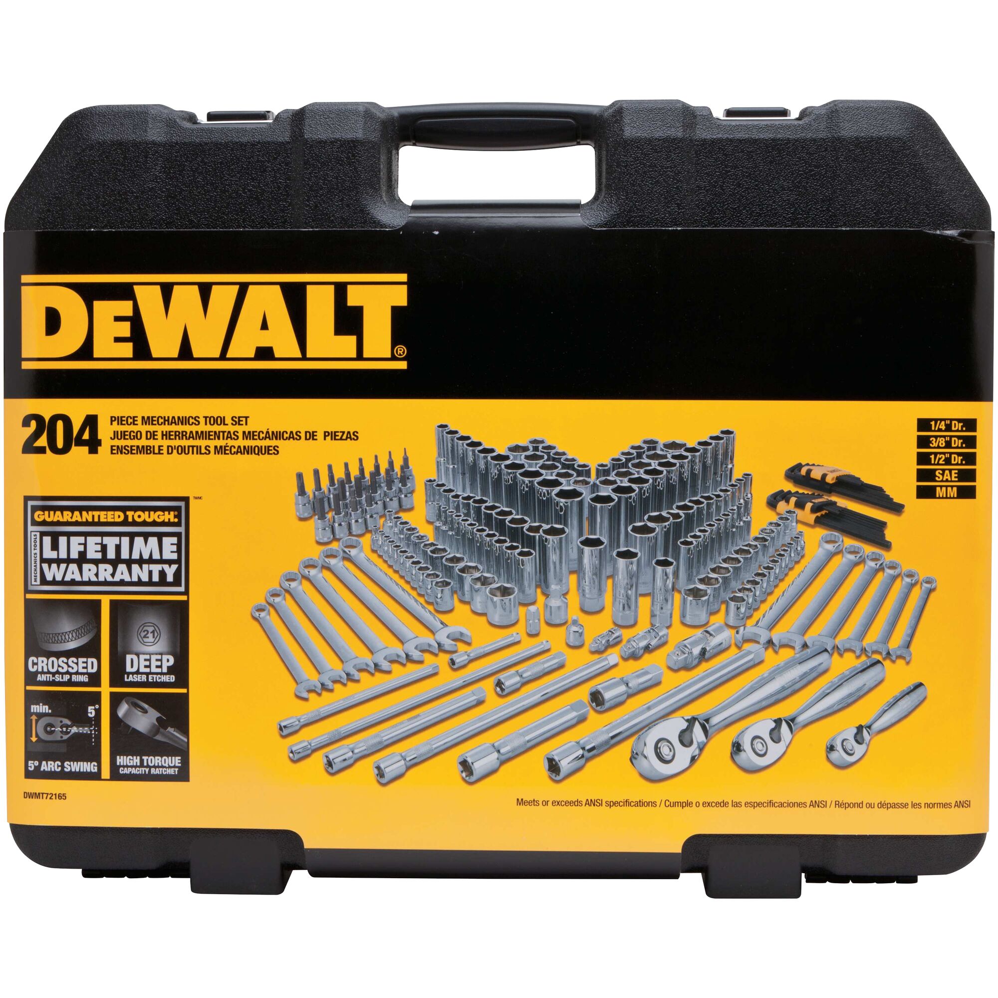 Dewalt 204 piece 2024 mechanics tool set