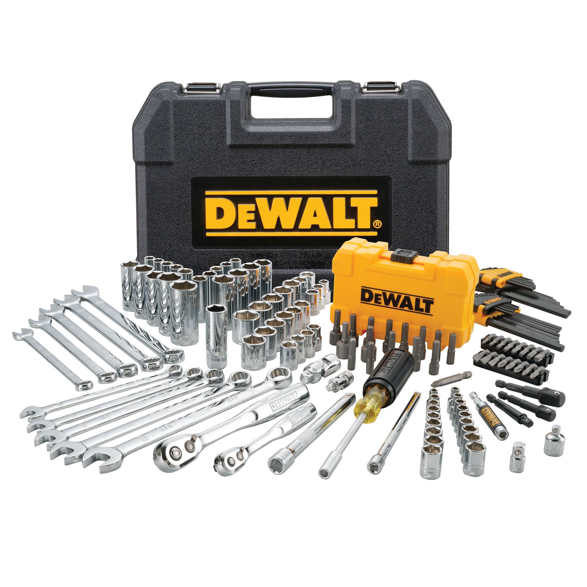 142 pc. 1 4 in. 3 8 in. Drive Mechanics Tool Set DEWALT