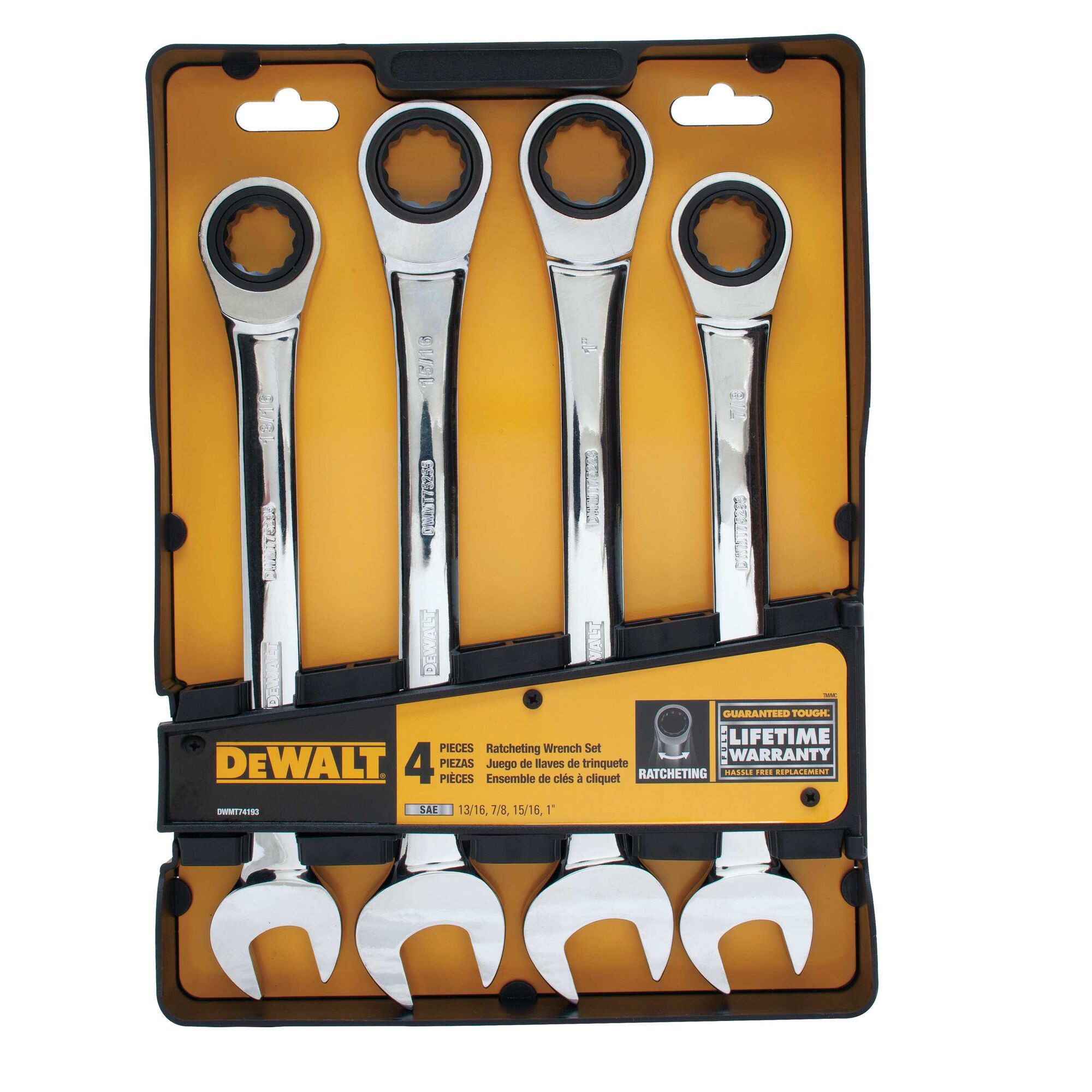 Jumbo Ratcheting Combo Wrench Set SAE DEWALT