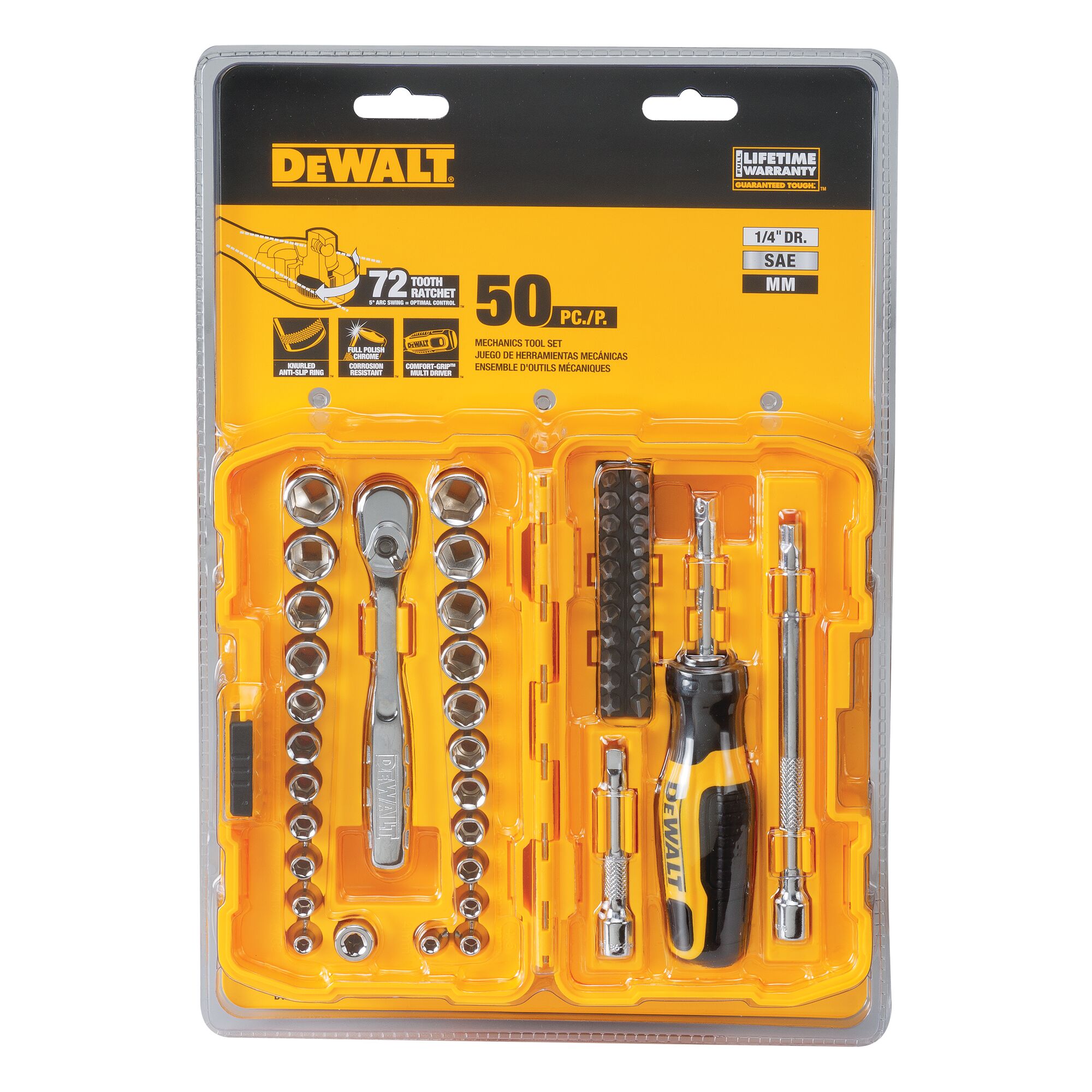 50 pc. 1 4 in. Drive Mechanics Tool Set DEWALT