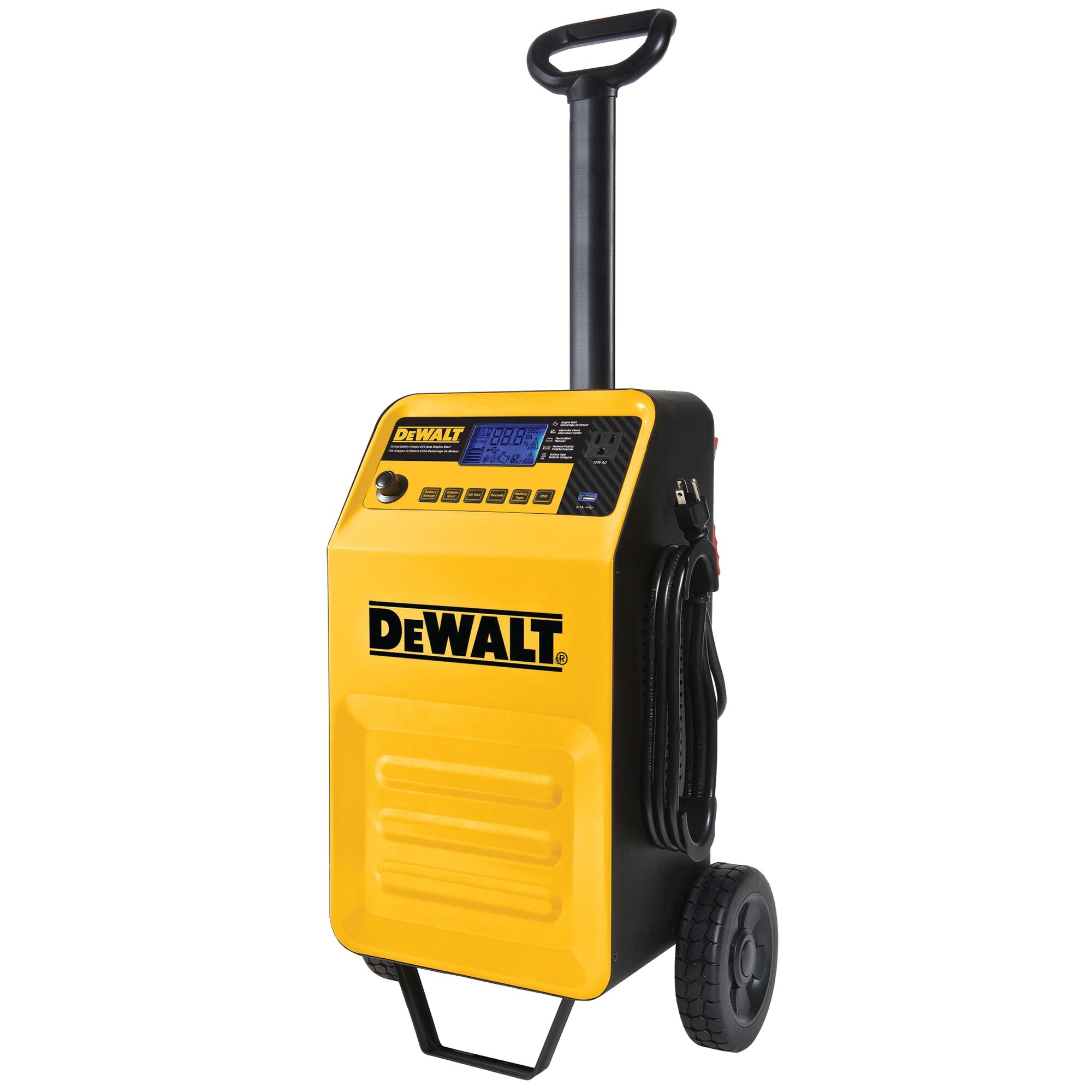 Wheeled battery store charger