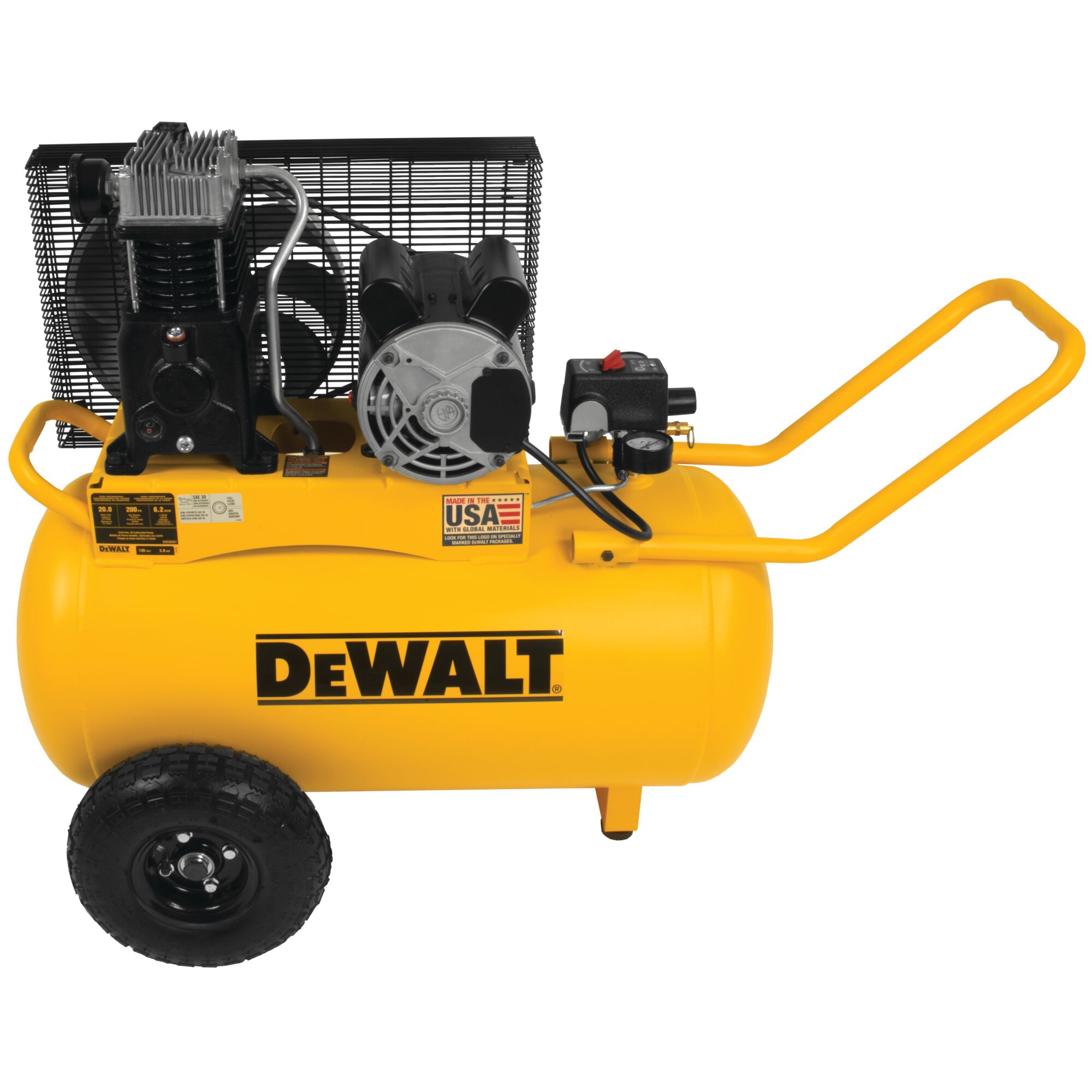 20 gal. 200 psi Oil Lubed Belt Drive Portable Horizontal Electric