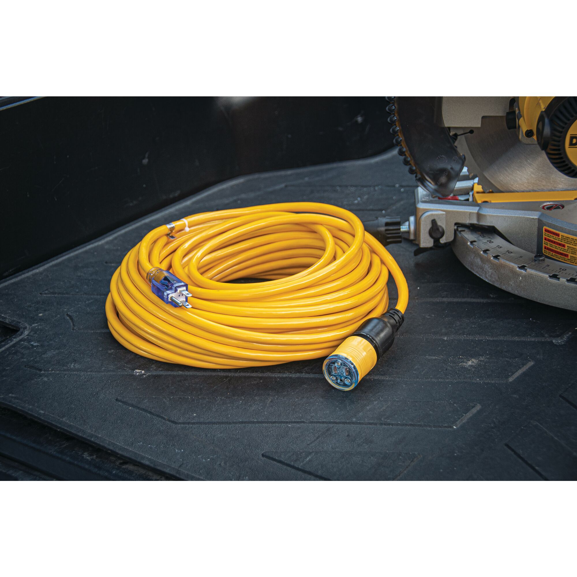 50 Foot 10/3 SJTW DEWALT Industrial Grade Lighted Extension Cord-
