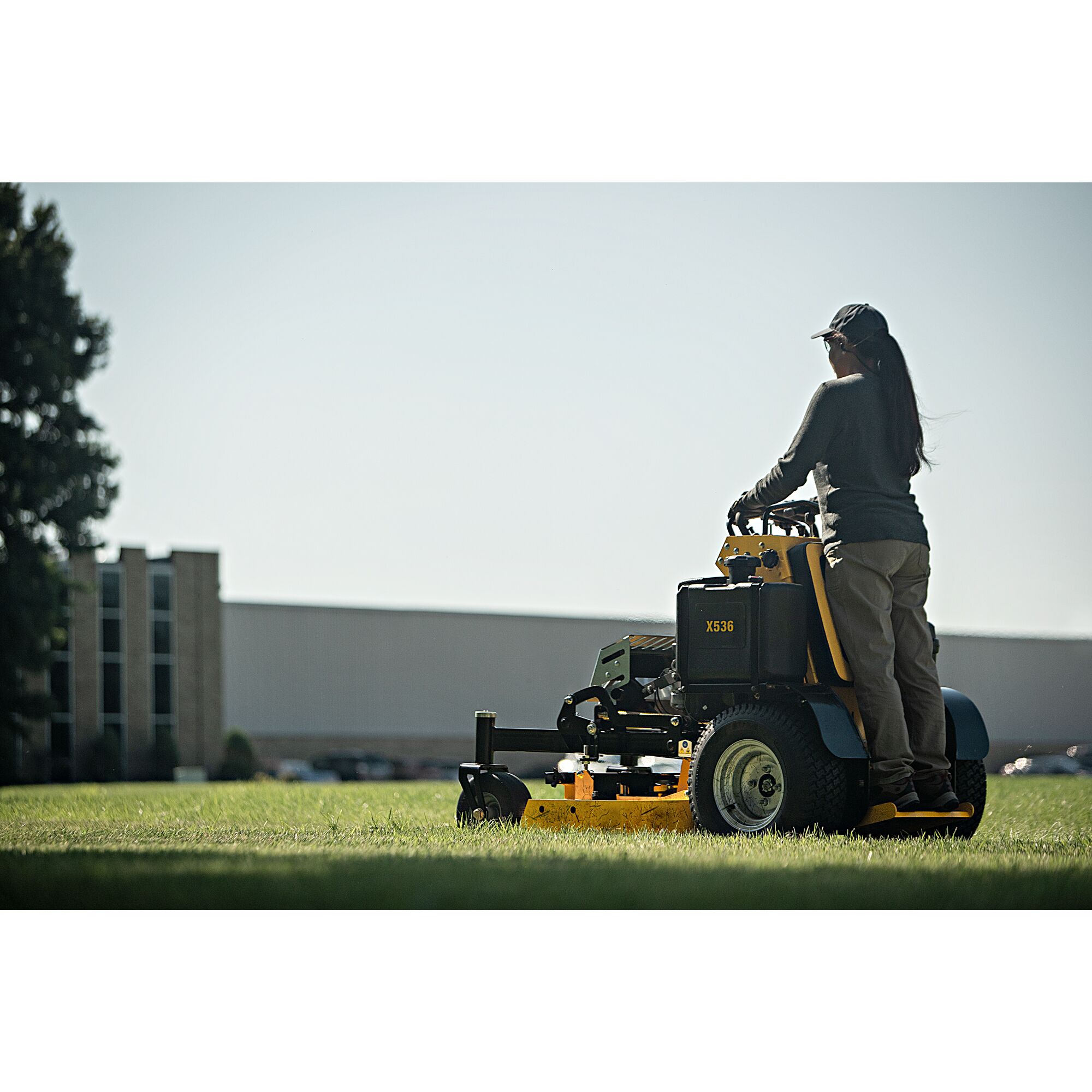 Stand up lawn outlet mower