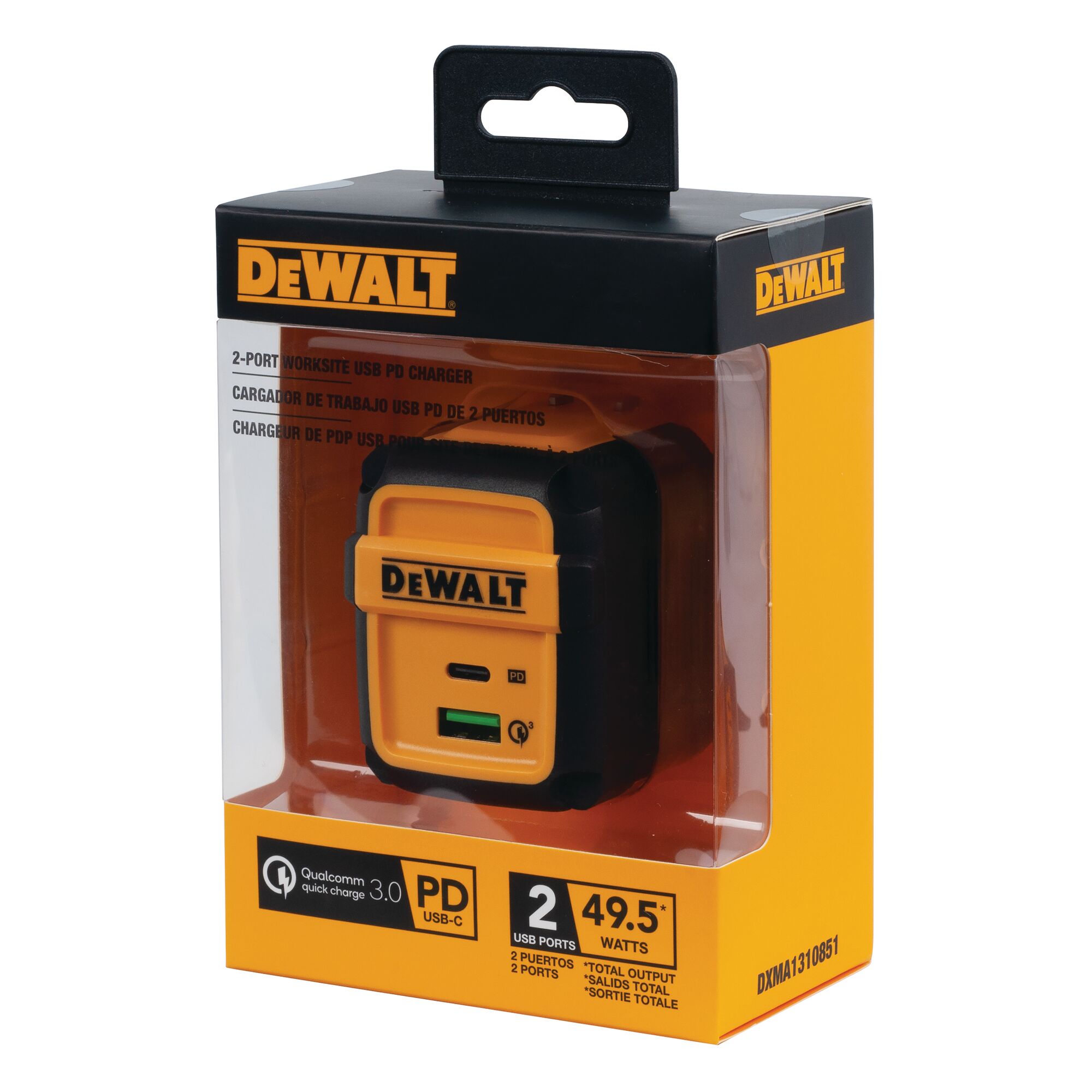 49.5 W 2 Port Worksite USB PD Charger DEWALT