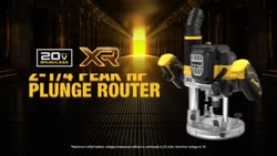 Video Feature benefit video showing DeWalt plunge router, DCW620B 